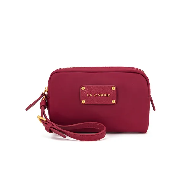 La Carrie In&Out pochette nylon bordeaux 17 cm