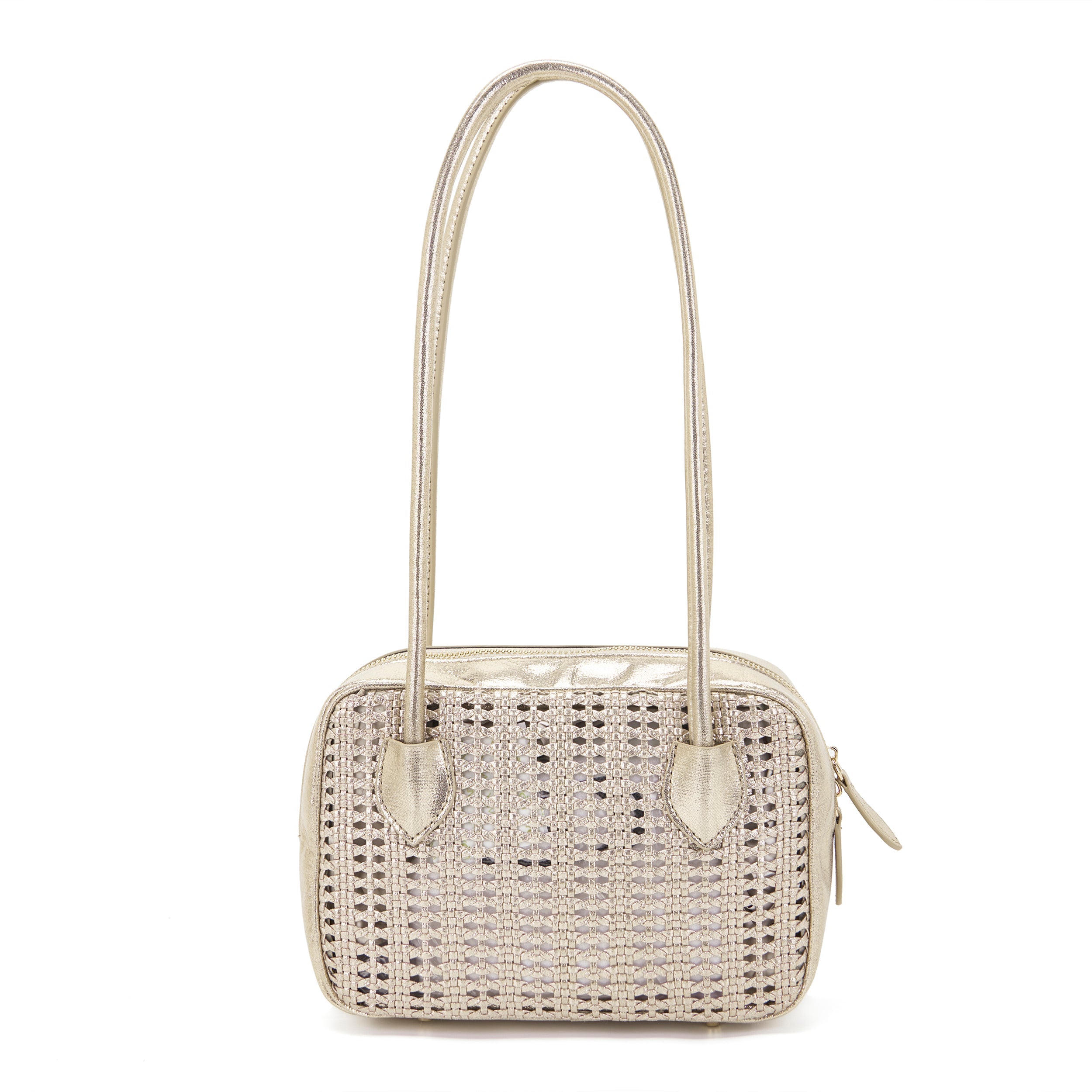 La Carrie Bag Woven sac à main doré 23x9x15cm