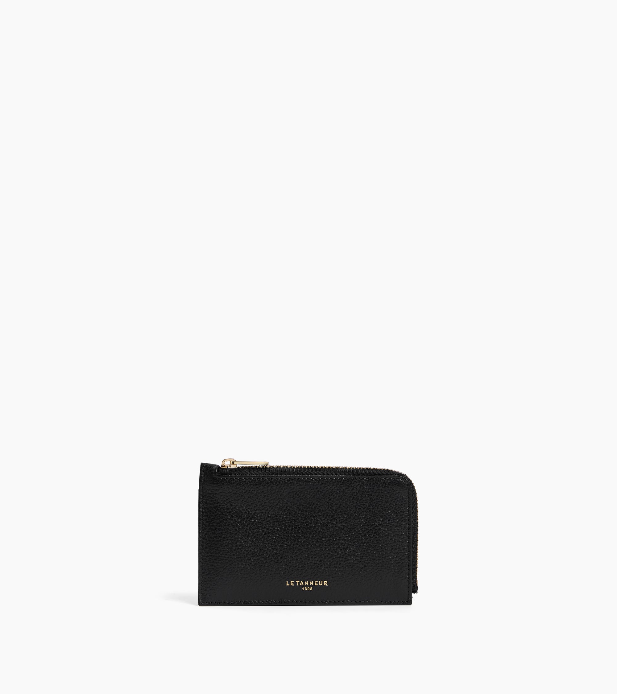 Le Tanneur Albertine porte-cartes cuir grainé noir zippé