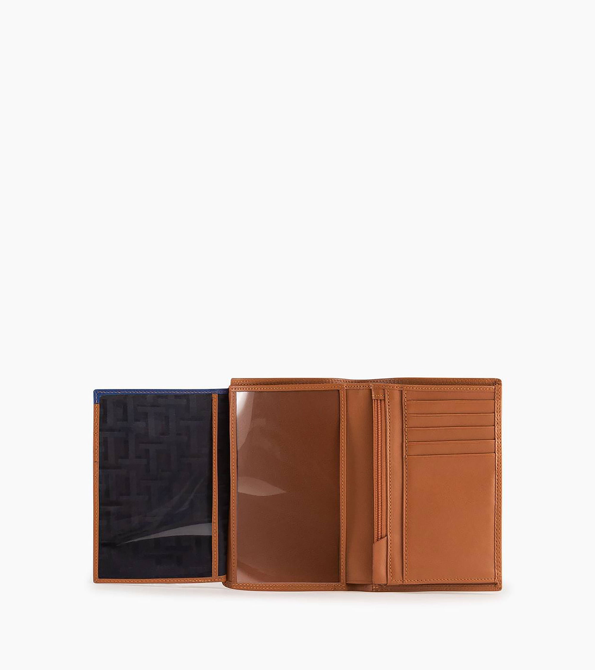 Le Tanneur Martin grand portefeuille cuir lisse vertical Brown Tan