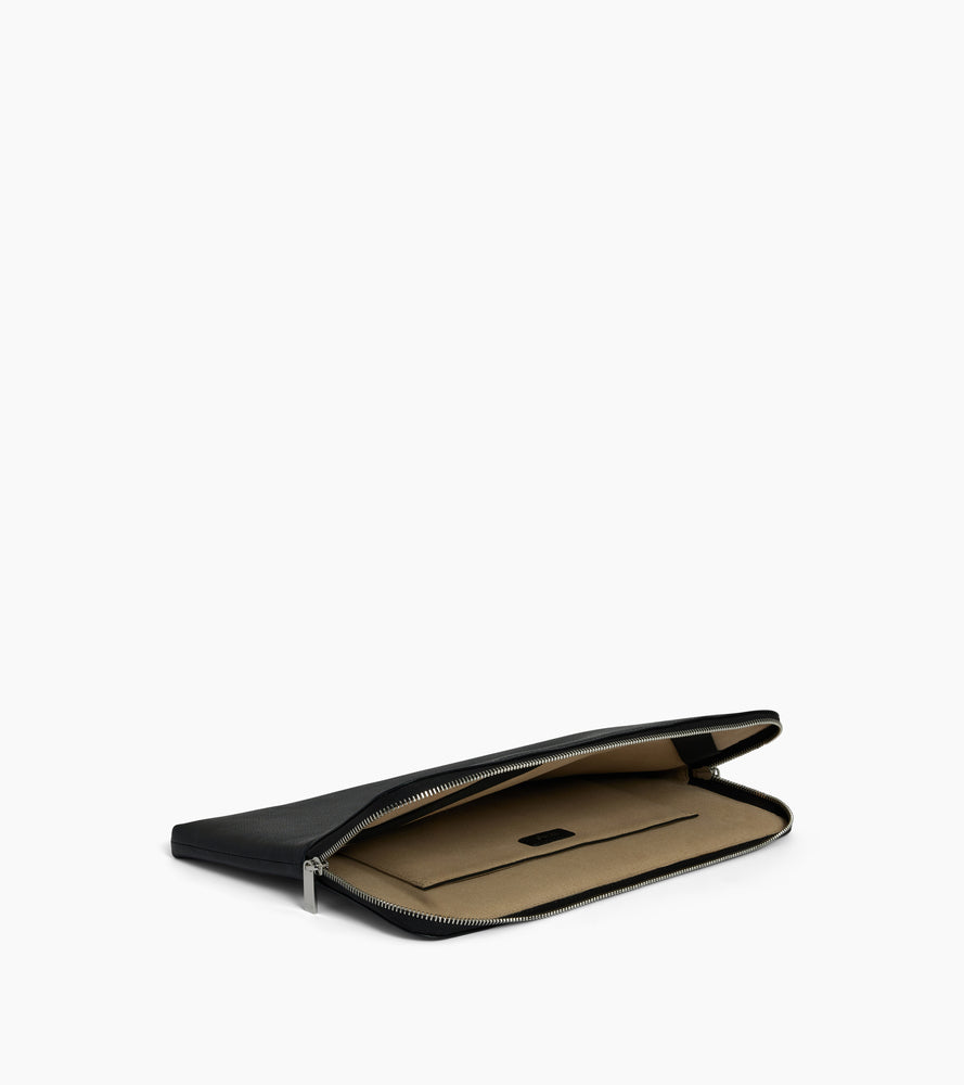 Le Tanneur pochette ordinateur 14" cuir grainé Black