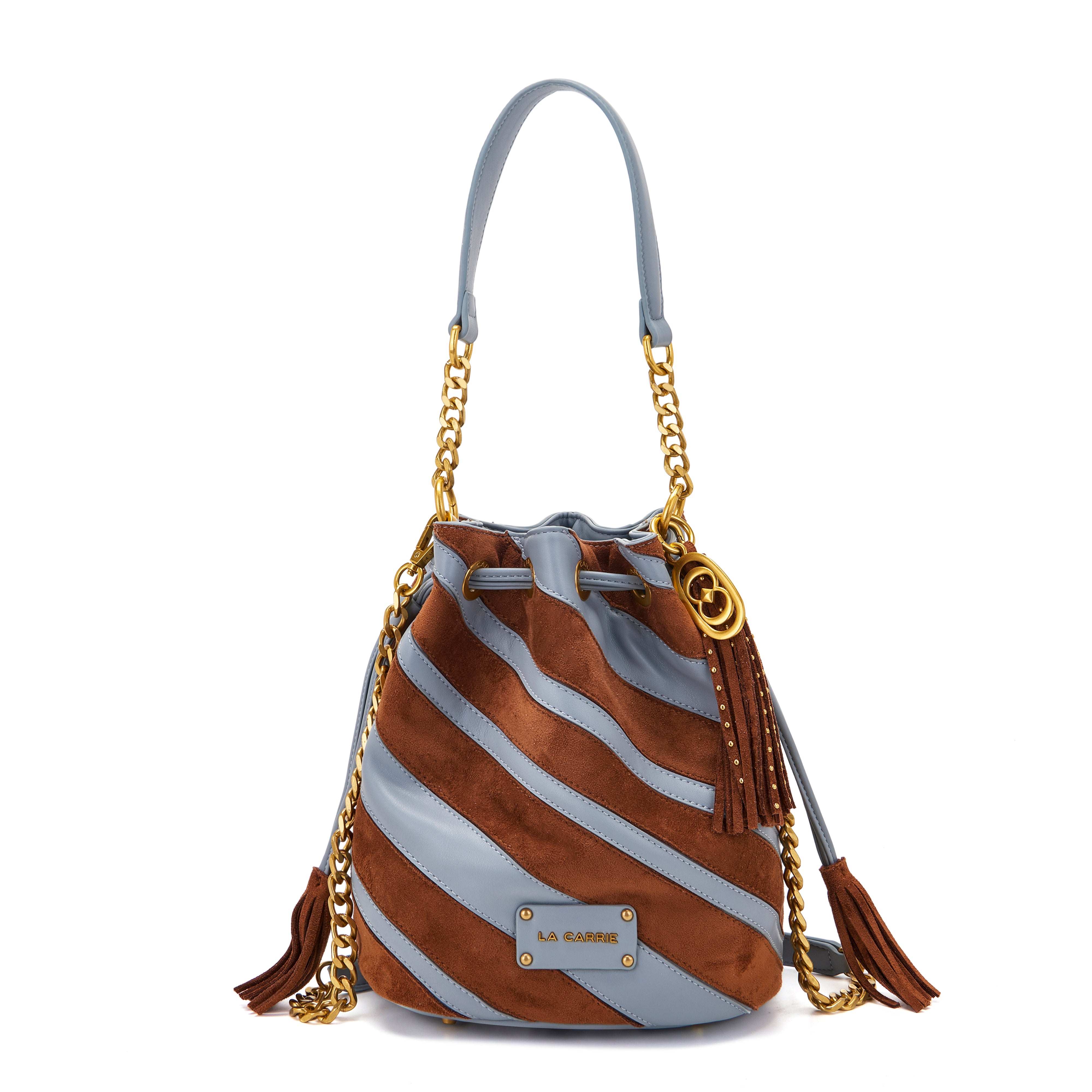 La Carrie Secchiello Stripes sac seau multi sky 24x17x26cm