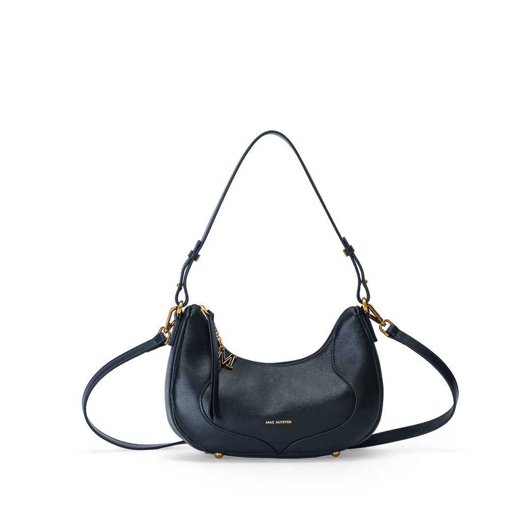 MAC ALYSTER Ines sac demi-lune noir cuir