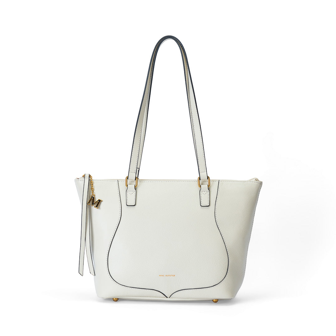 MAC ALYSTER Inès sac cabas cuir Beige/écru vachette