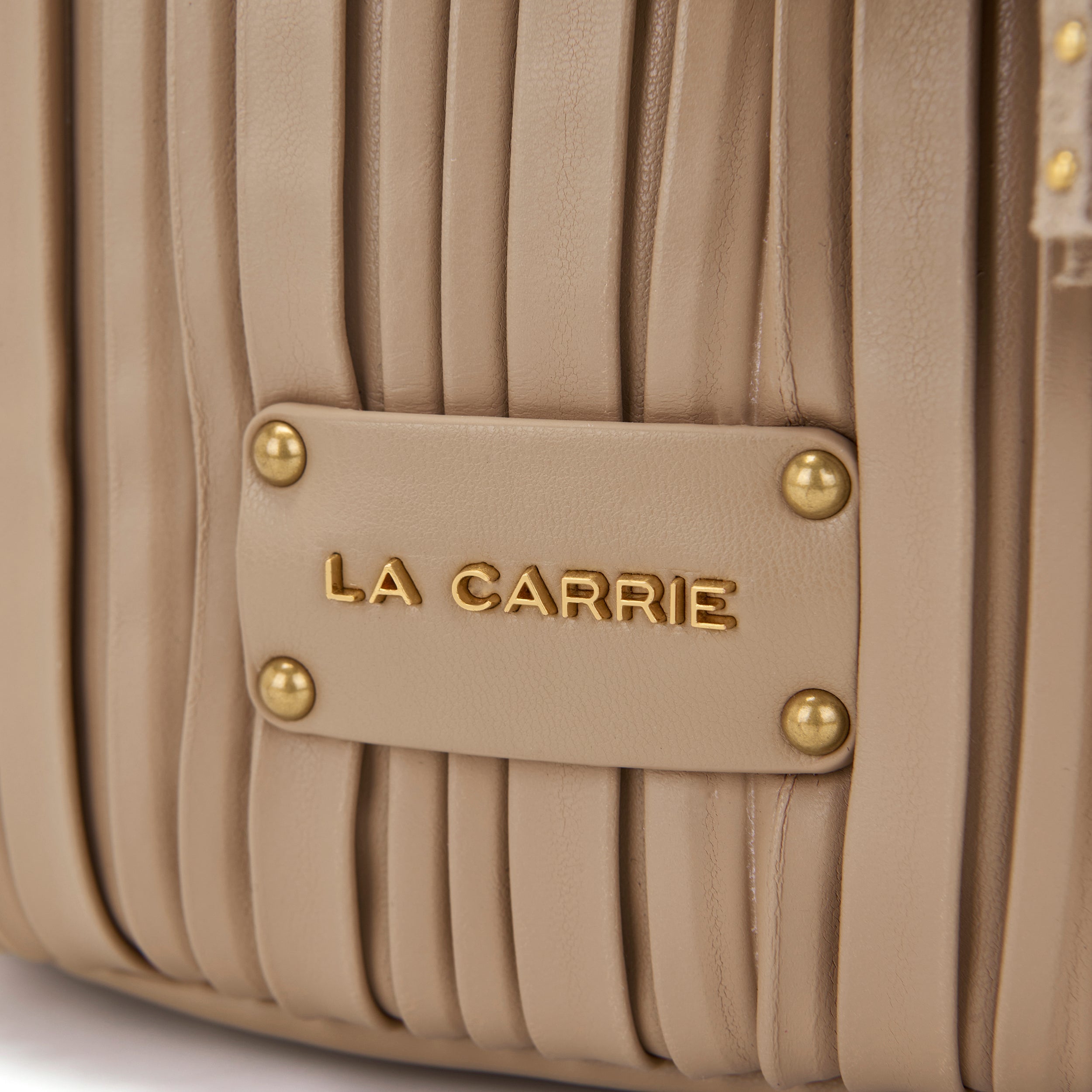 La Carrie Plissé sac seau beige PU 26x19x28 cm