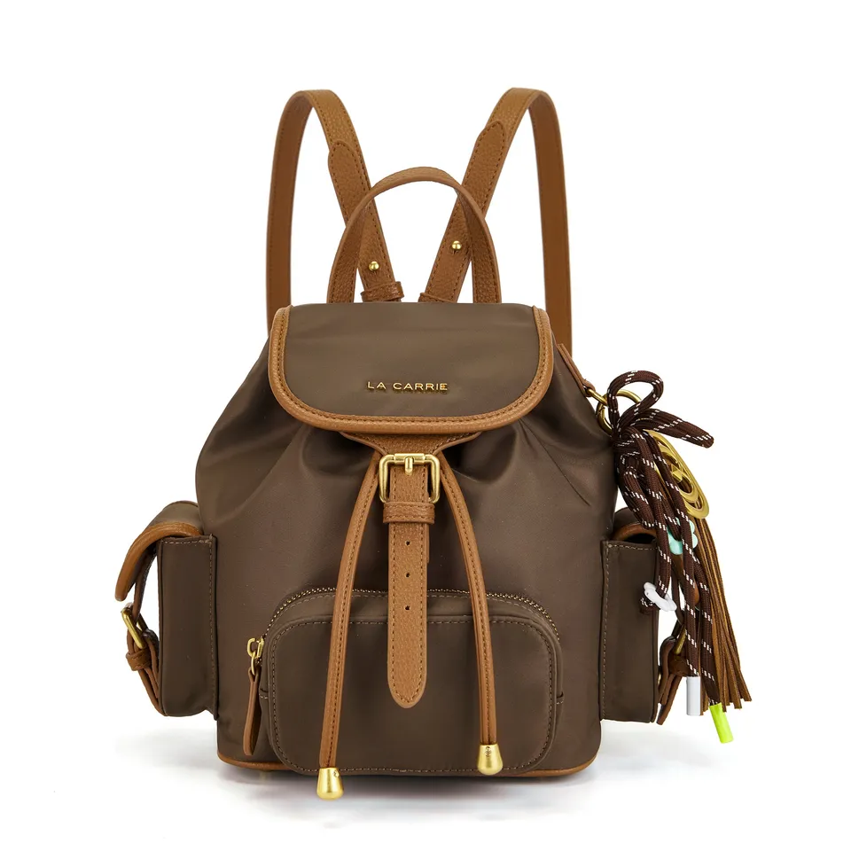 La Carrie Dark Wave sac à dos marron nylon 27x12x23 cm
