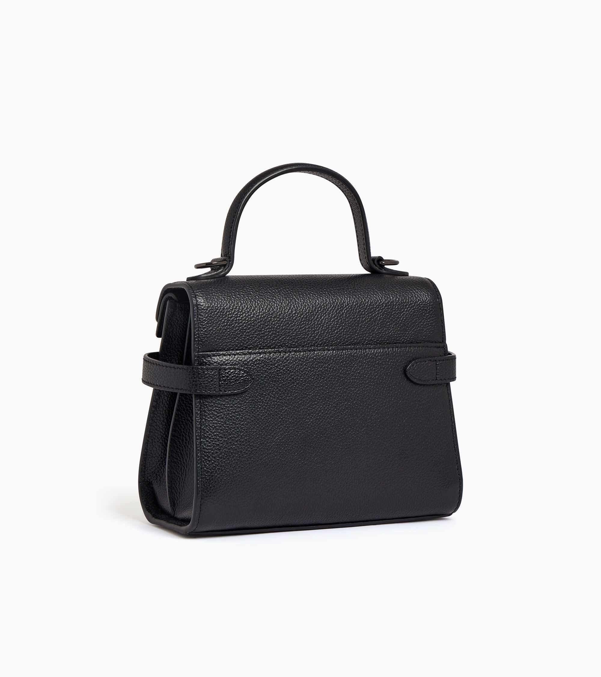 Le Tanneur Emilie sac à main cuir grainé Black double rabat