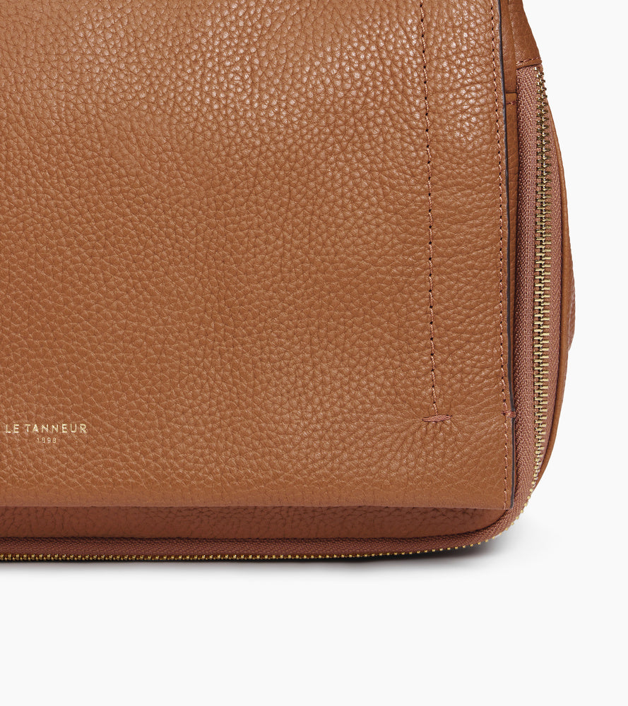 Le Tanneur Aurore sac bandoulière moyen marron cuir grainé