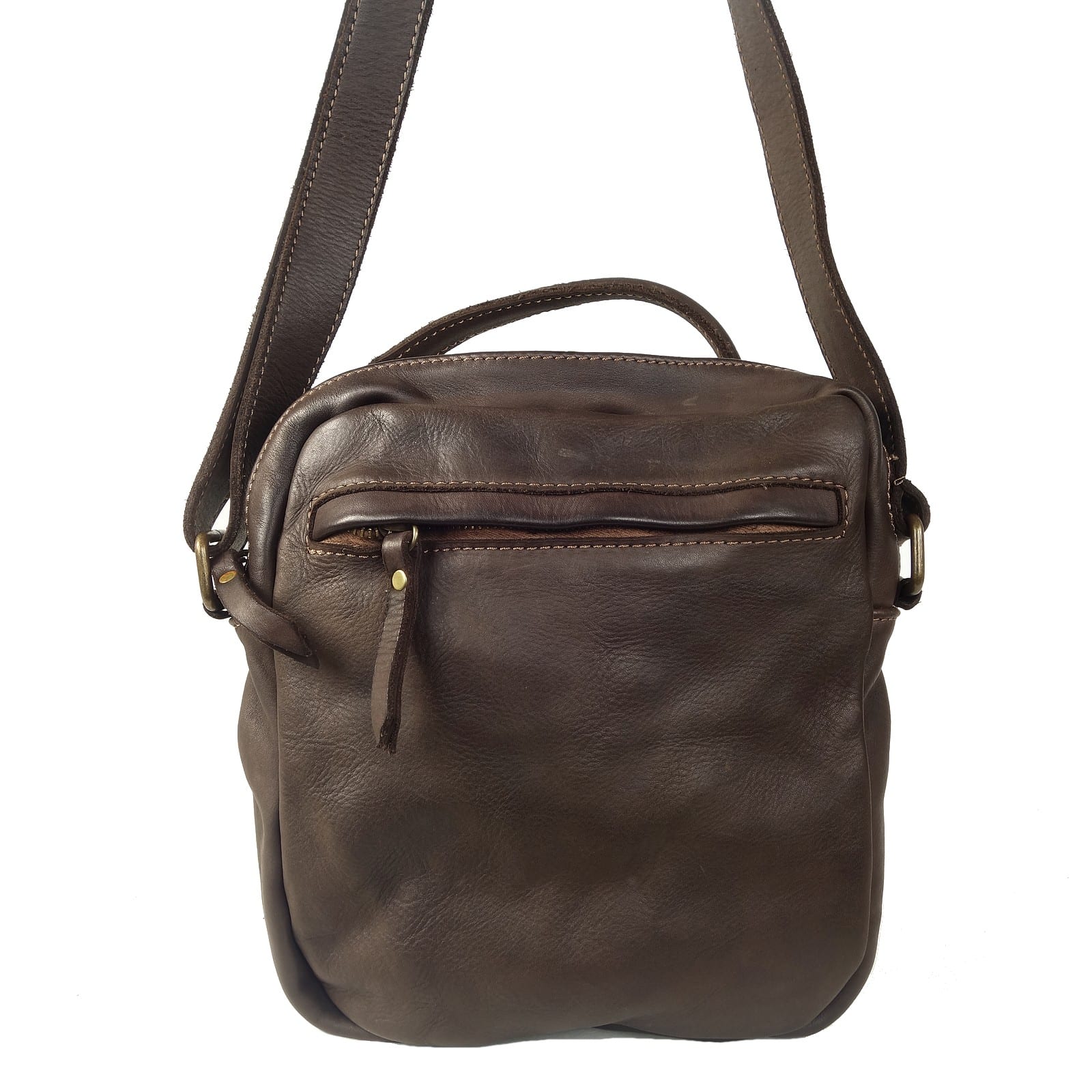 Collection Esprit Cuir Dino sacoche marron cuir souple