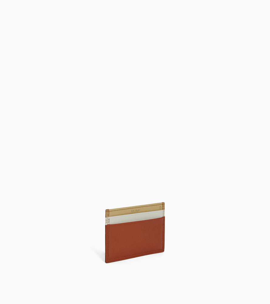 Le Tanneur Martin porte-cartes cuir lisse Mahogany RFID