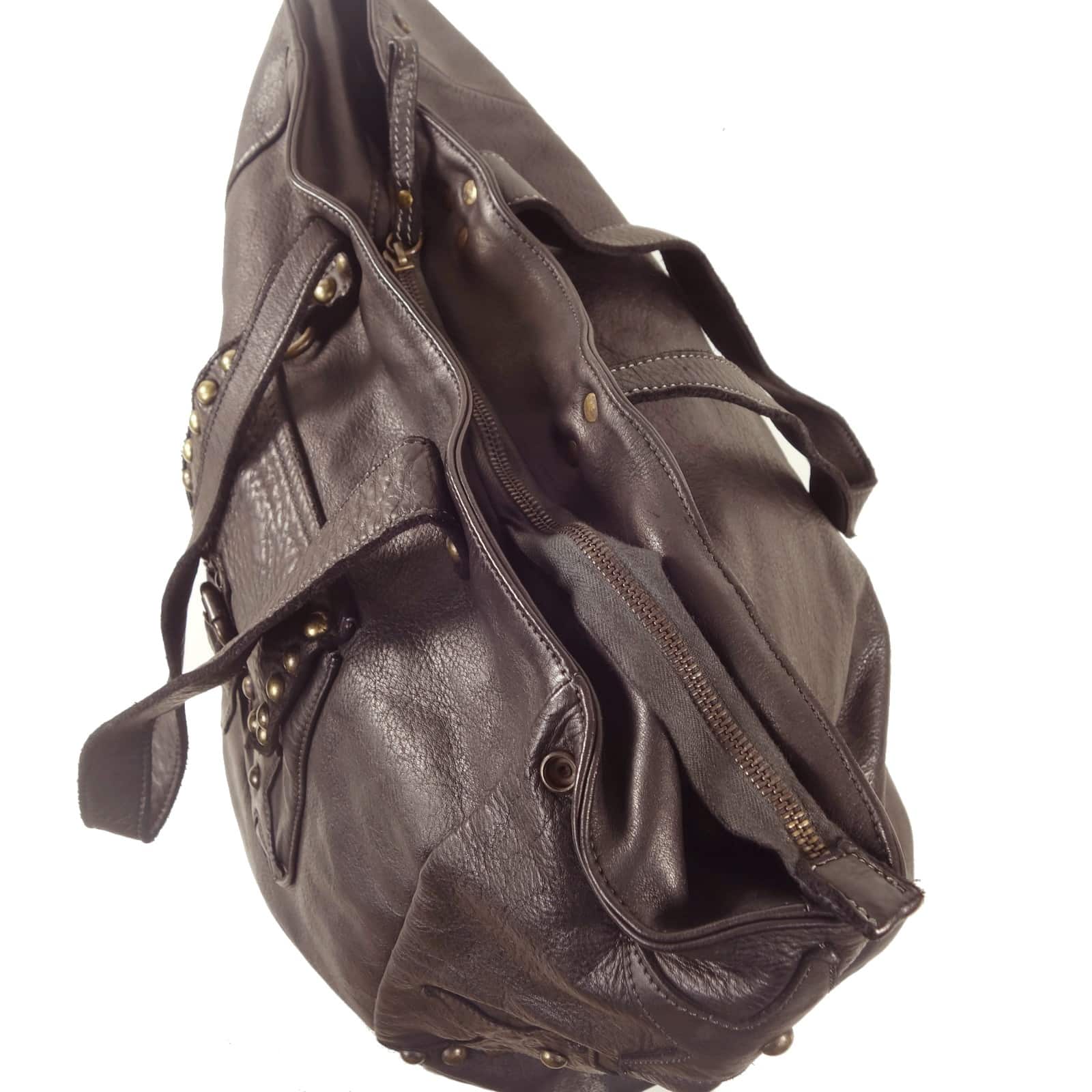 Collection Esprit Cuir Lili cabas cuir marron vintage 17 pouces