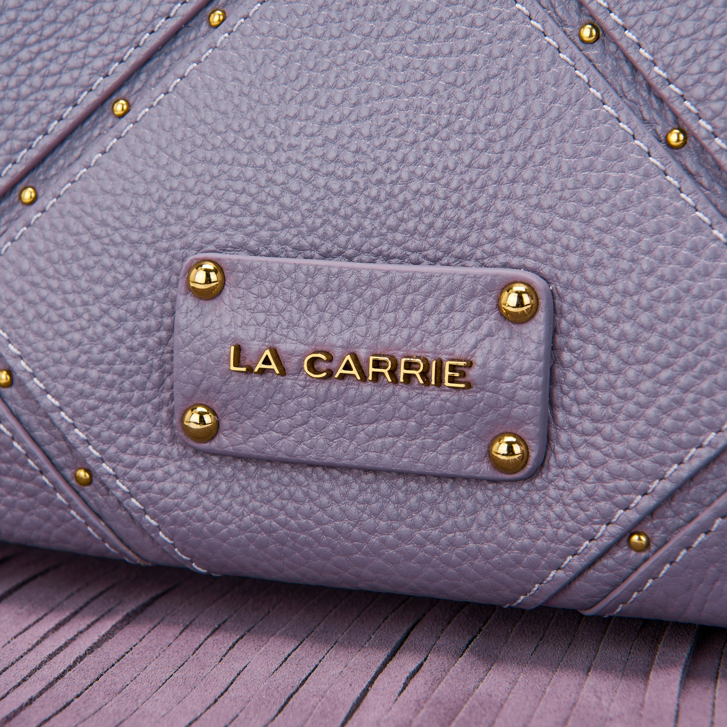 La Carrie Isabel sac bandoulière cuir lavande 32 cm chaîne