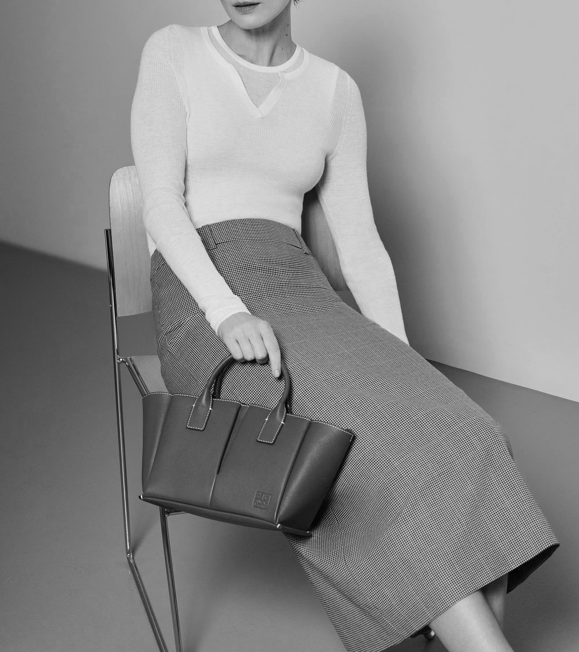 Le Tanneur Elena petit sac cuir grainé pochette miroir