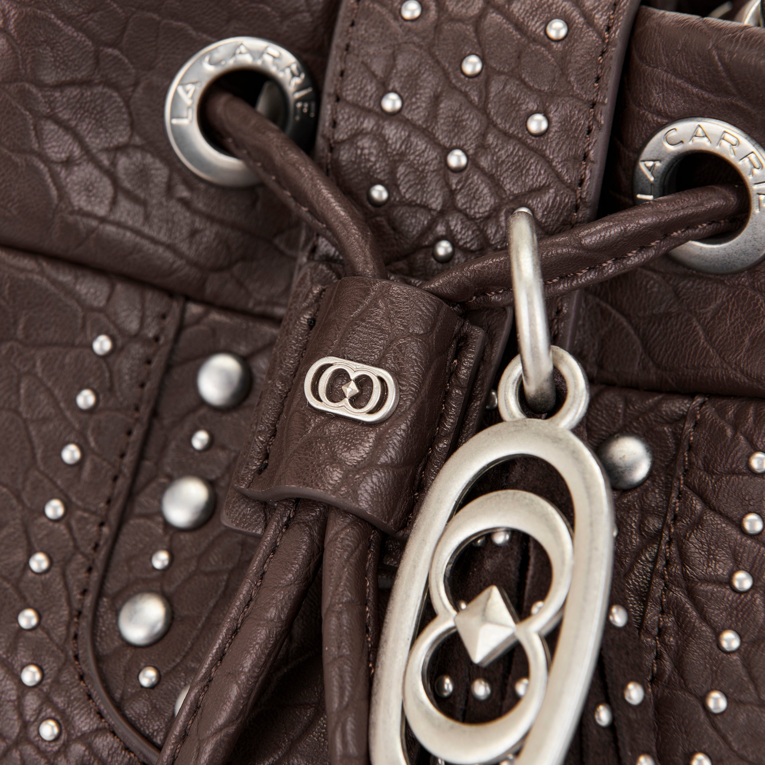 La Carrie Bag Monterrey sac seau marron 26x28cm coco