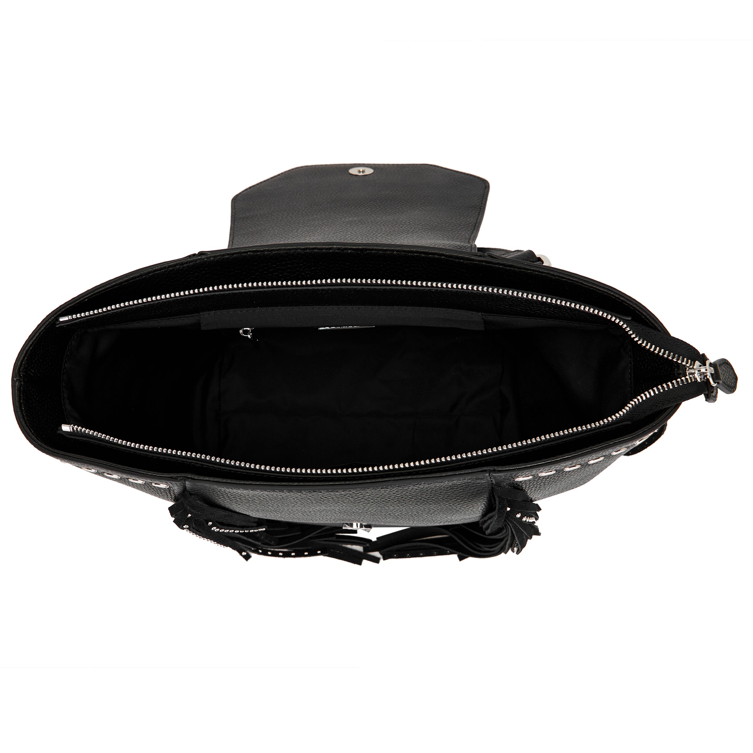 La Carrie Rock sac shopping noir clouté 38x12x25 cm