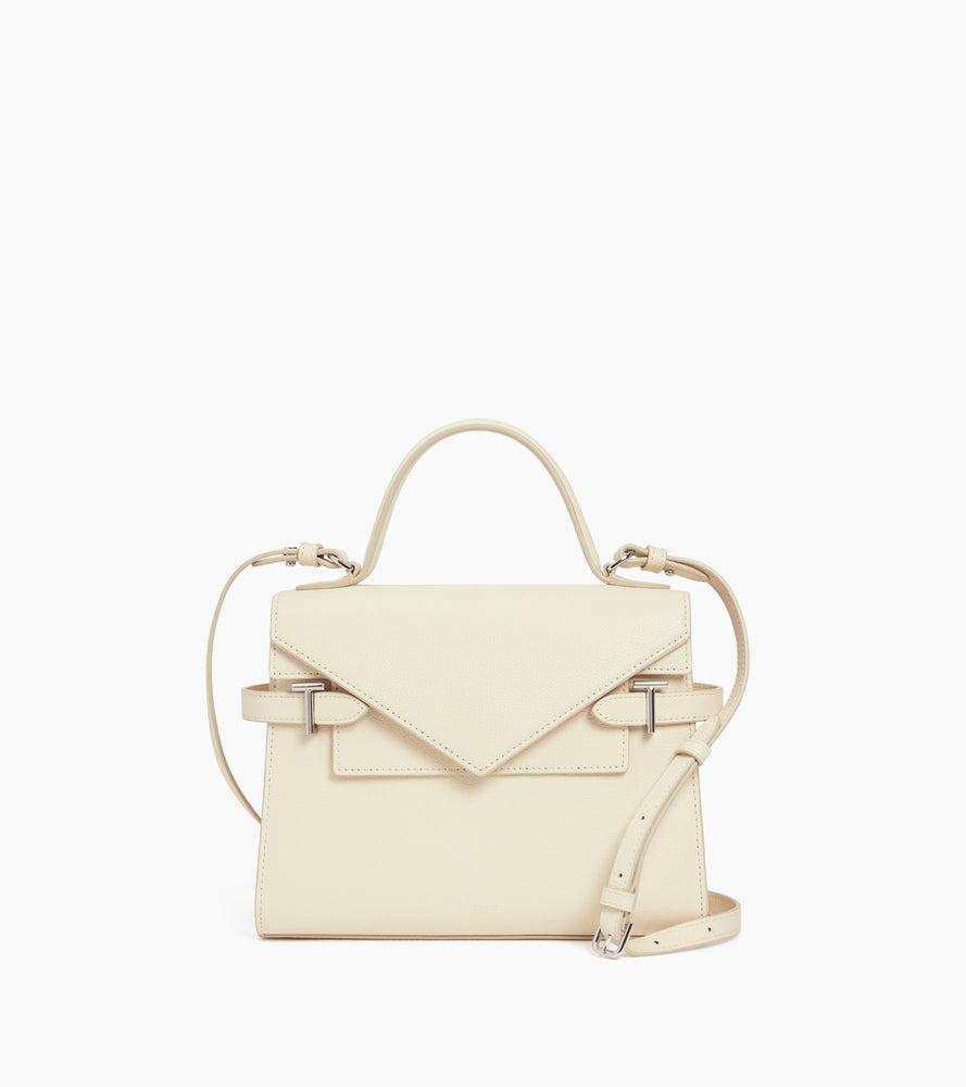Le Tanneur Emilie sac à main cuir grainé blanc Fleur de Sel