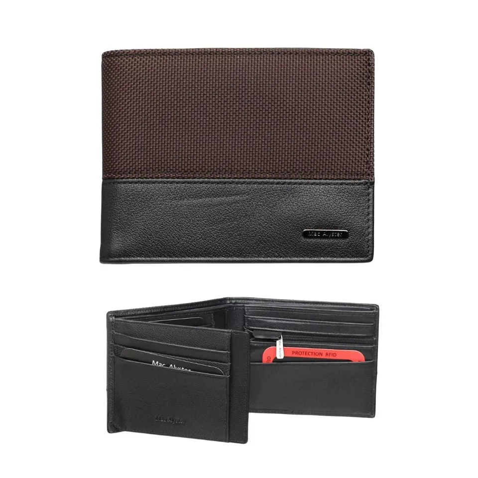 MAC ALYSTER Reporter portefeuille italien Marron RFID 12,2 cm
