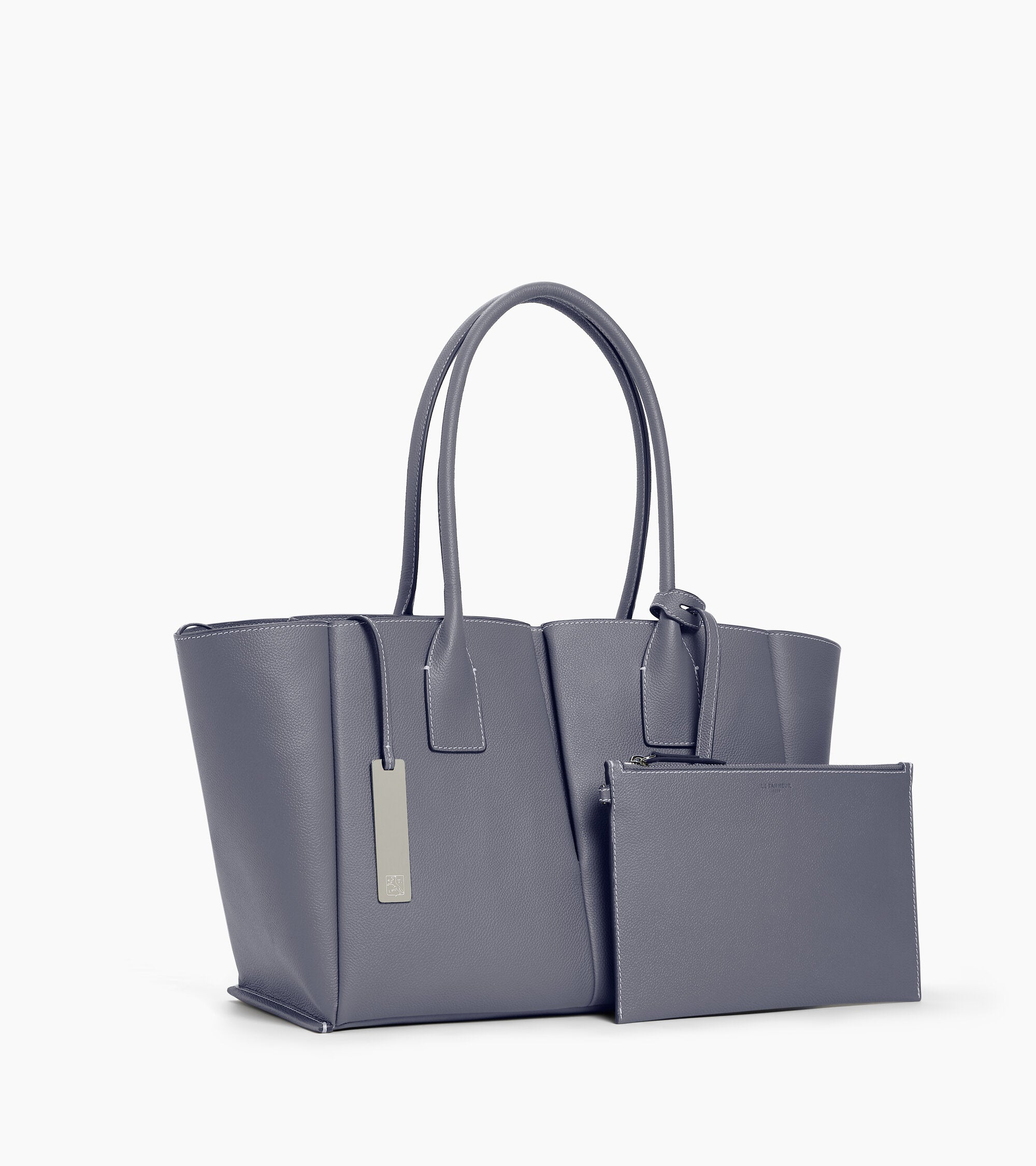 Le Tanneur Elena grand sac cabas cuir bleu acier