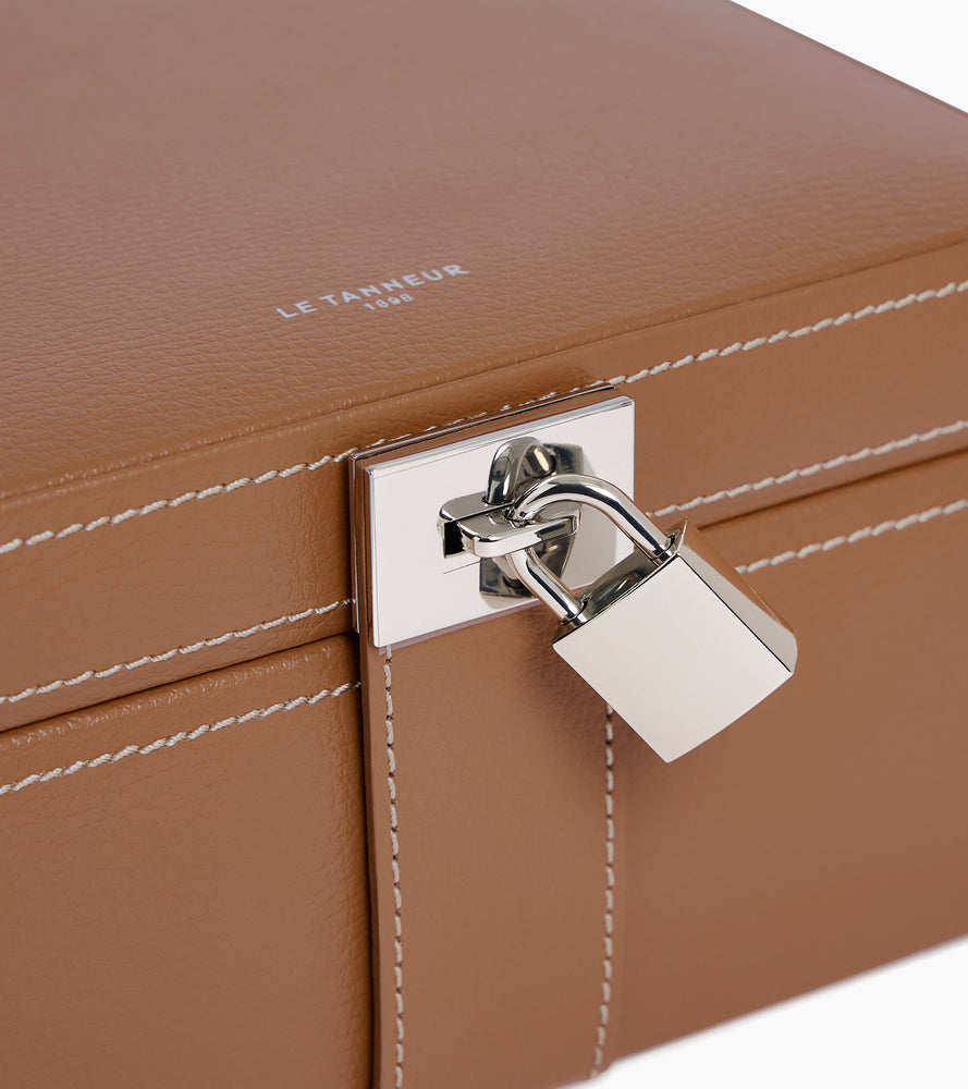Le Tanneur boîte à bijoux cuir moyen naturel