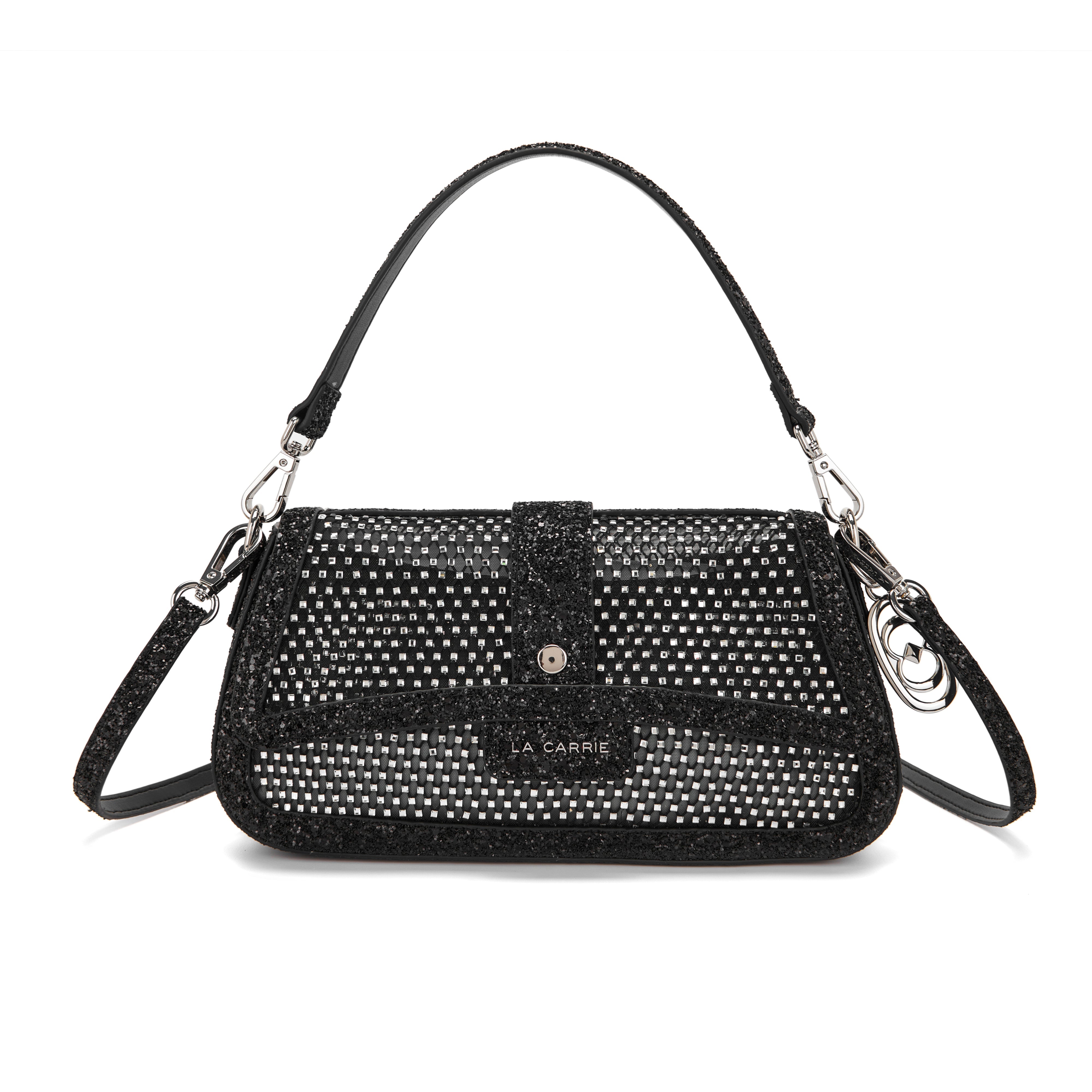 La Carrie Night Edition sac bandoulière noir maille glitter
