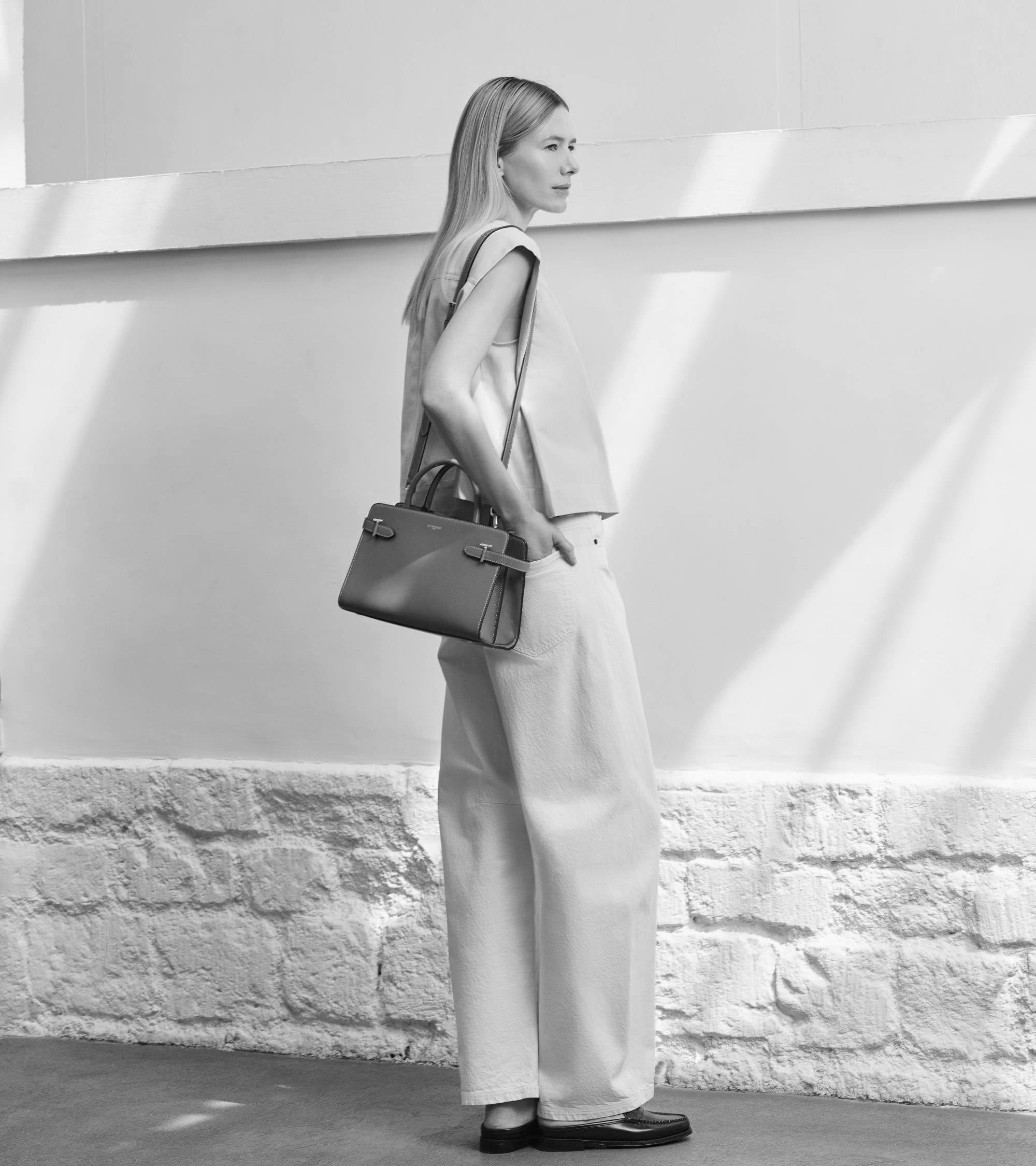 Le Tanneur Emilie sac à main moyen cuir grainé noir