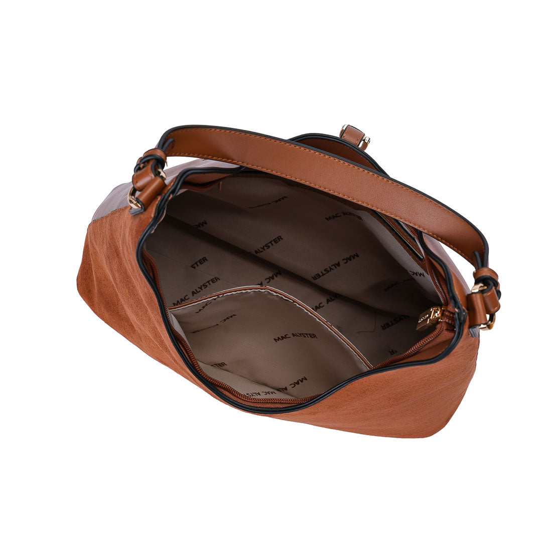 MAC ALYSTER Dunea sac besace cognac suédine femme