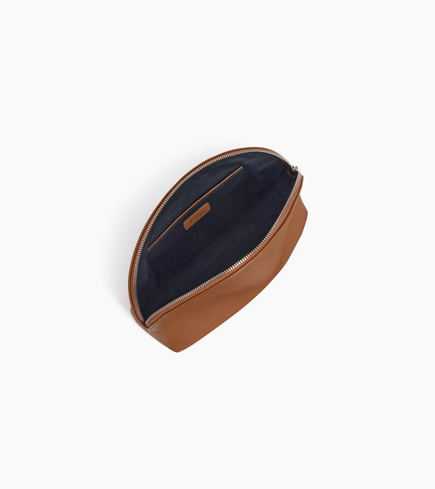 Le Tanneur Leather Goods trousse toilette cuir grainé Brown Tan