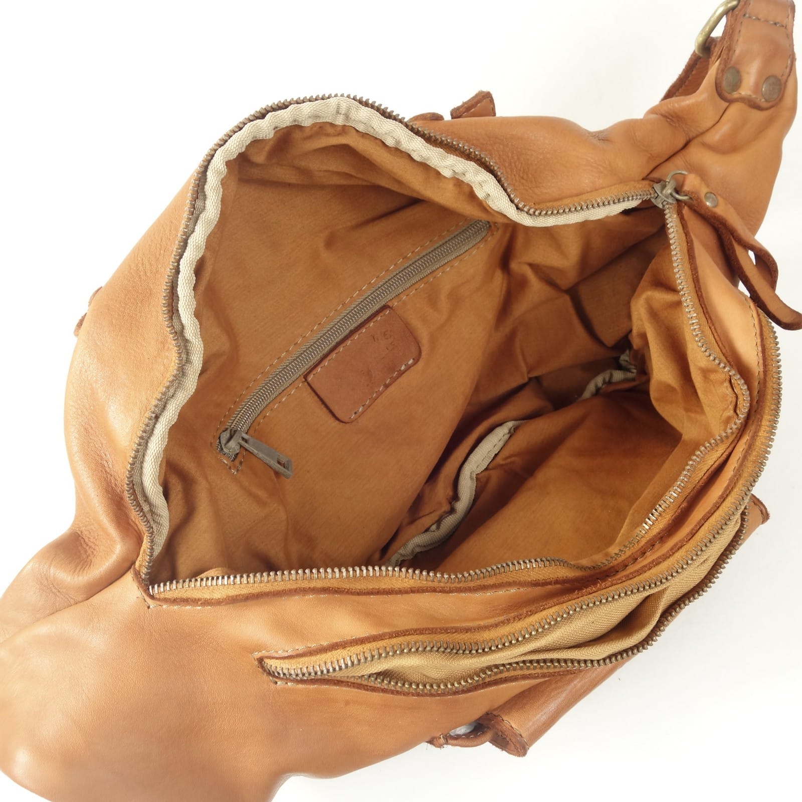 Collection Esprit Cuir Dario sac banane XL camel cuir