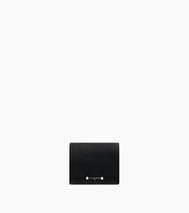 Le Tanneur Ella petit portefeuille cuir grainé noir Black