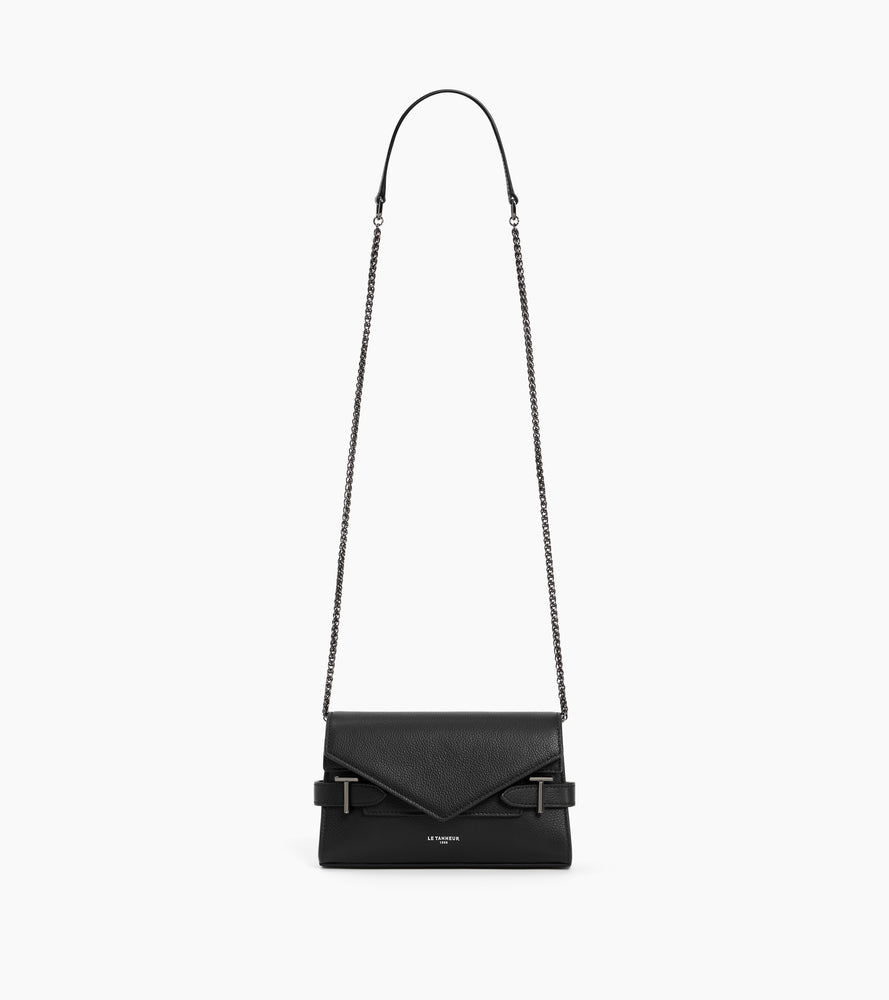 Le Tanneur Emilie pochette cuir grainé noir Black
