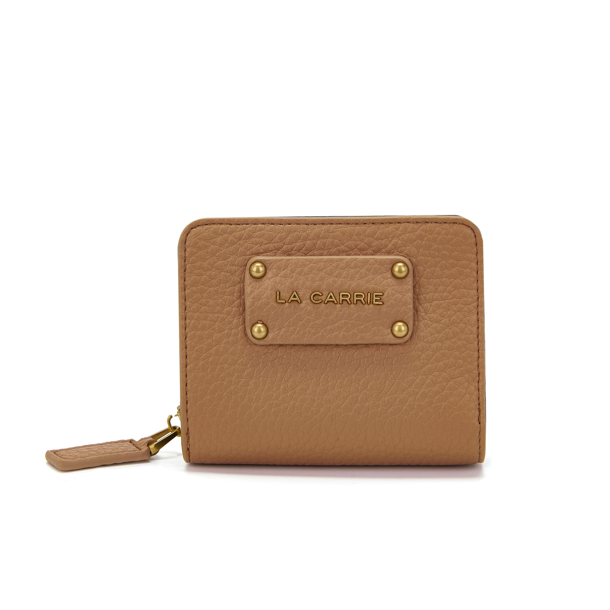 La Carrie Wallet portefeuille beige PU martelé 12x4x9cm