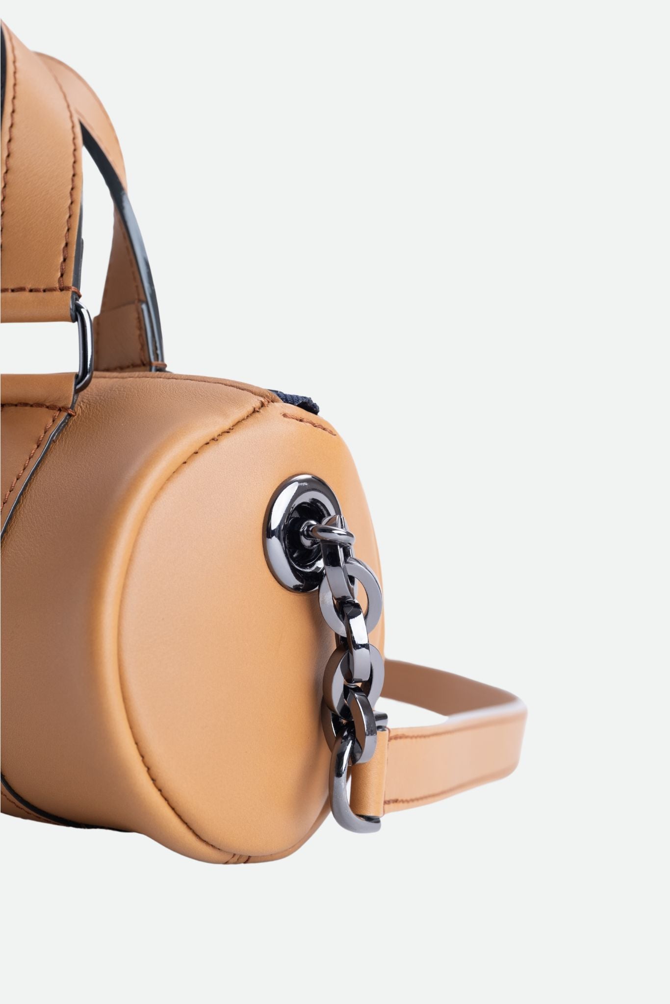 Nodie's Jim nano sac bowling cuir camel lisse