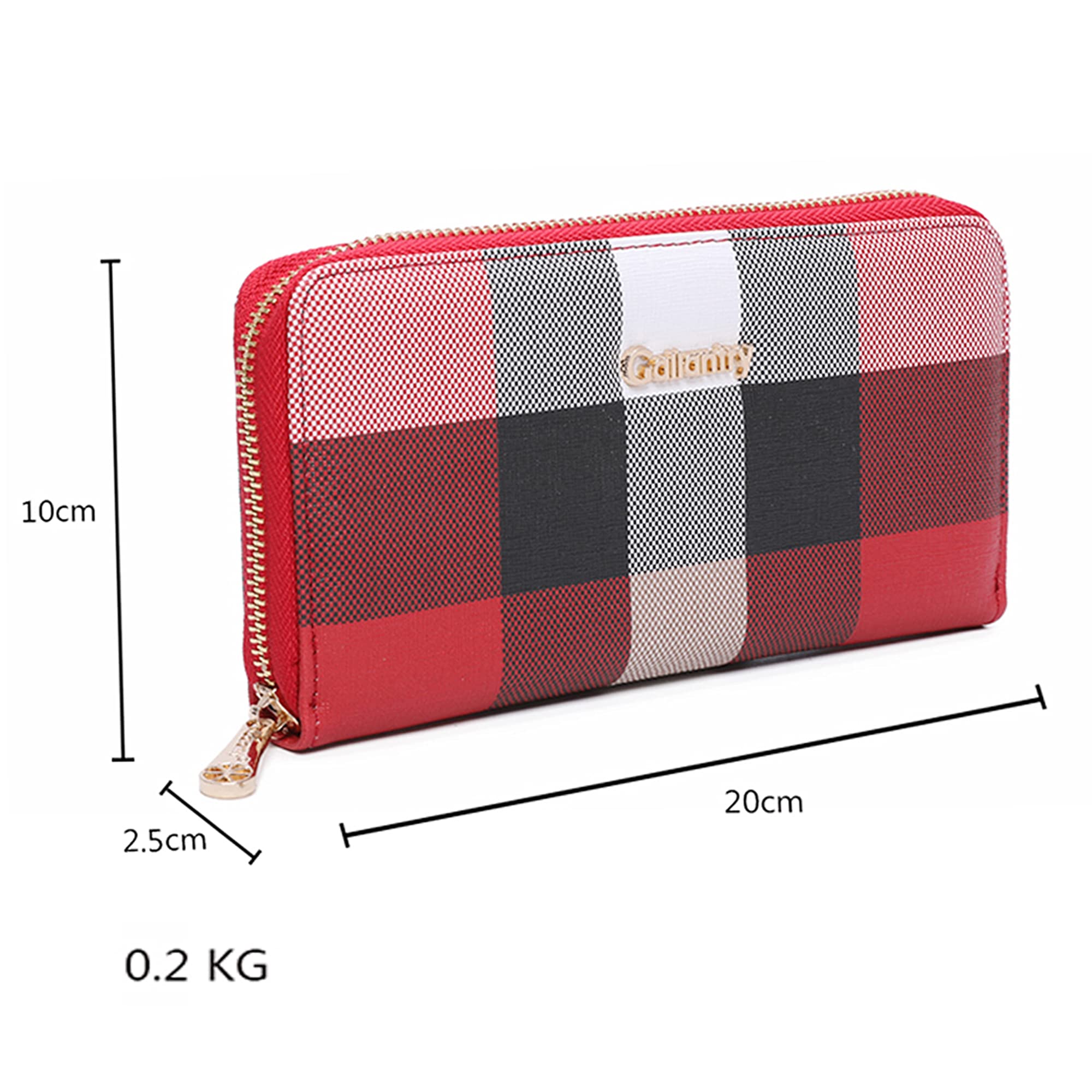 Gallantry Compagnon portefeuille long rouge noir 3 volets
