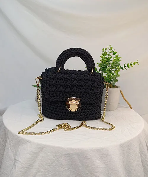Takiri Love TK757 sac à main noir coton recyclé