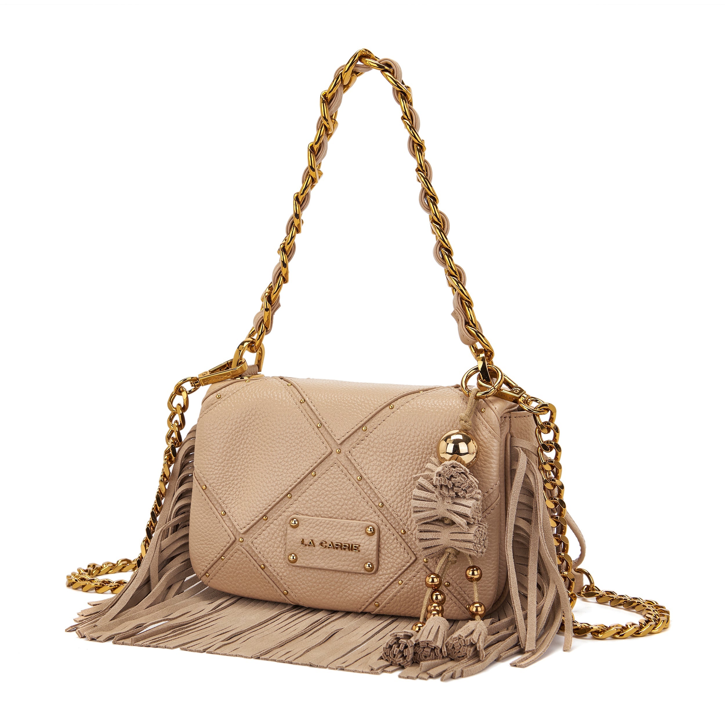 La Carrie Isabel sac épaule cuir beige 32 cm