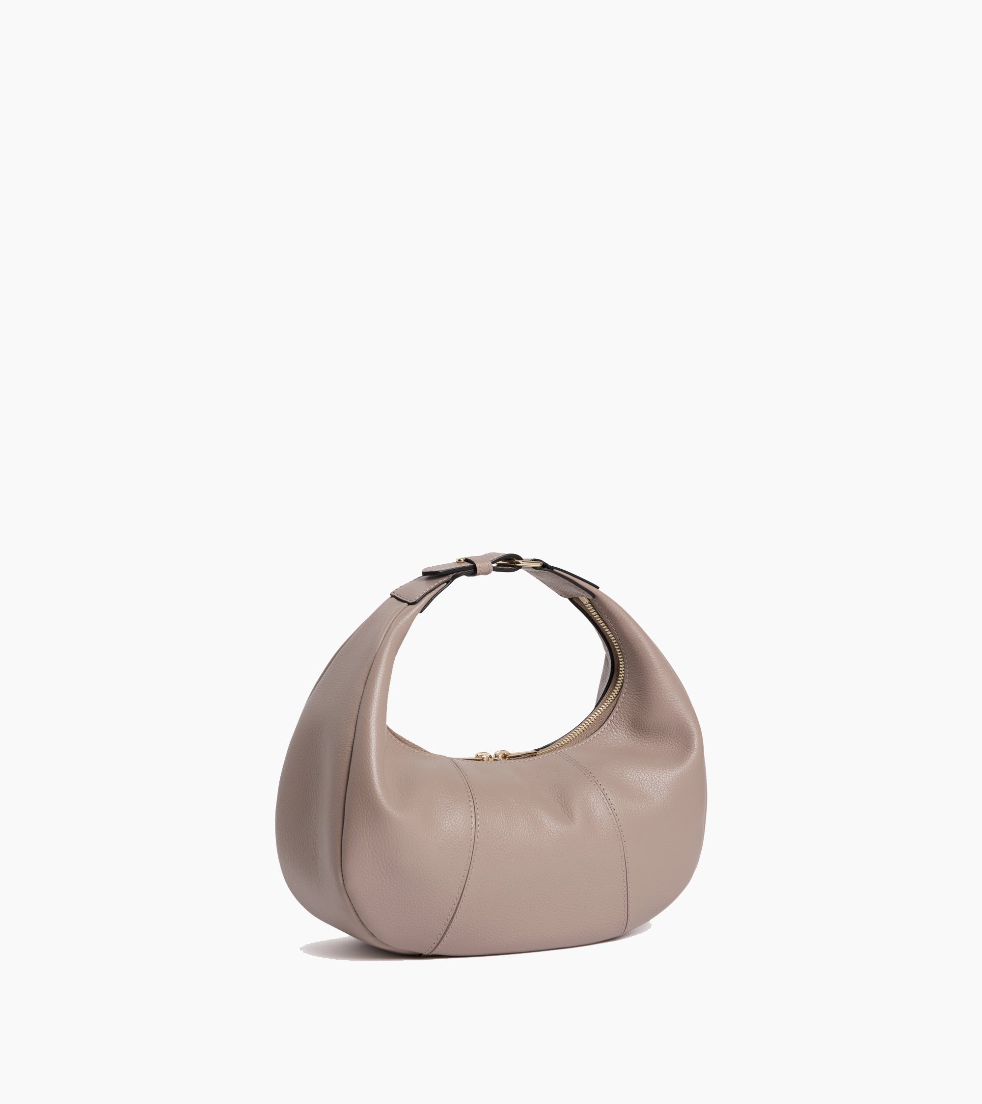 Le Tanneur Juliette petit sac hobo cuir grainé gris