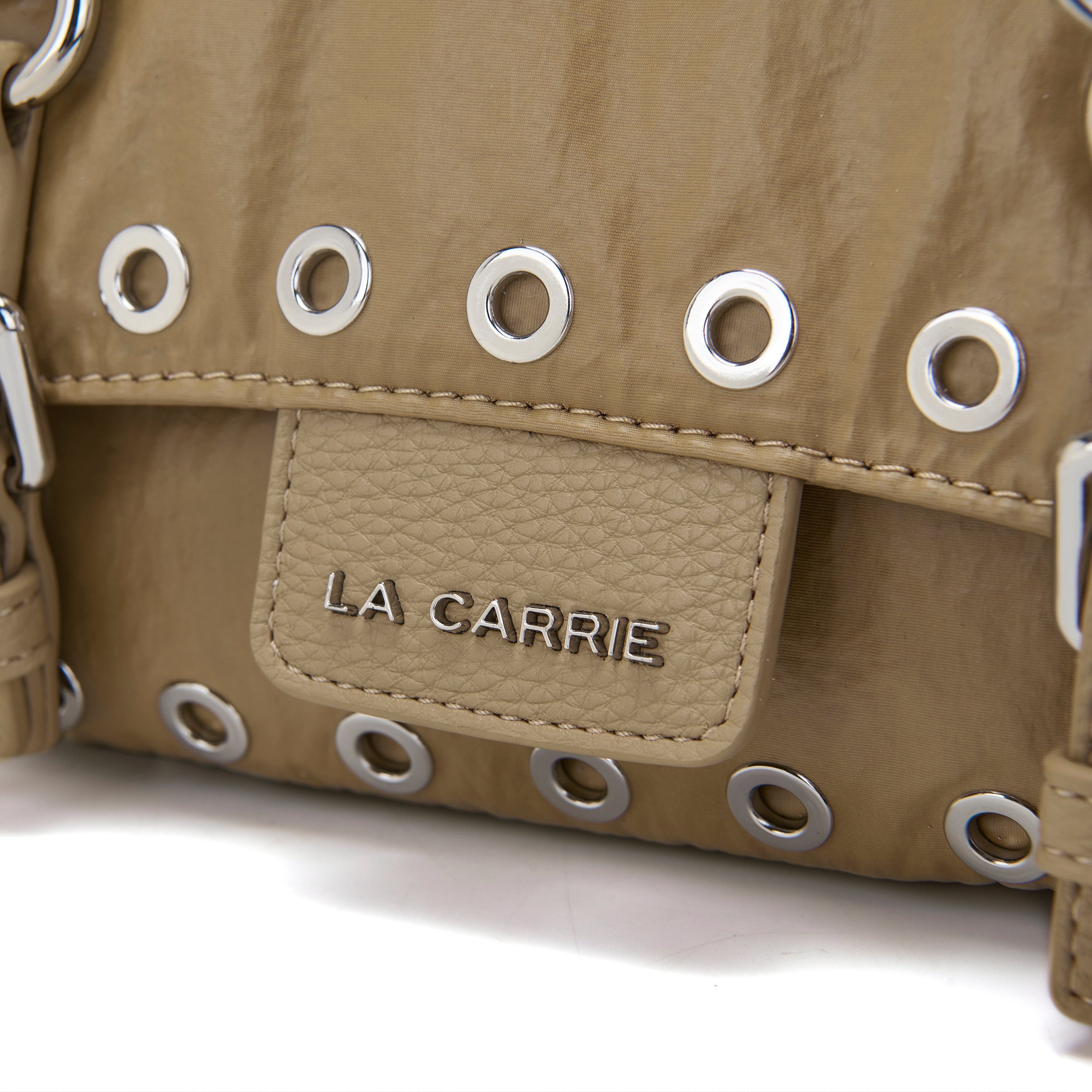 La Carrie Atena Wrinkled sac cabas BEIGE nylon