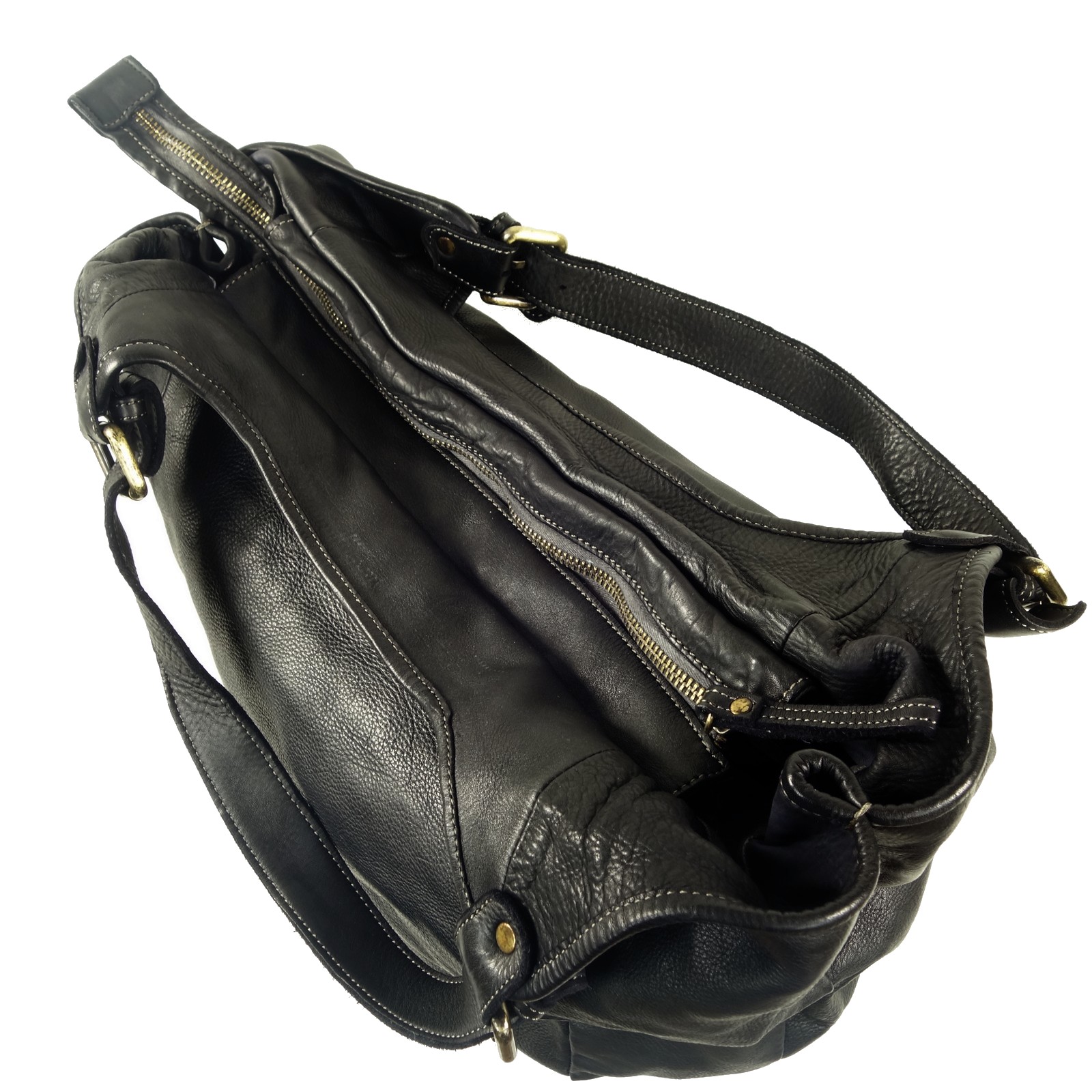 Collection Esprit Cuir MANUELA grand sac cuir noir