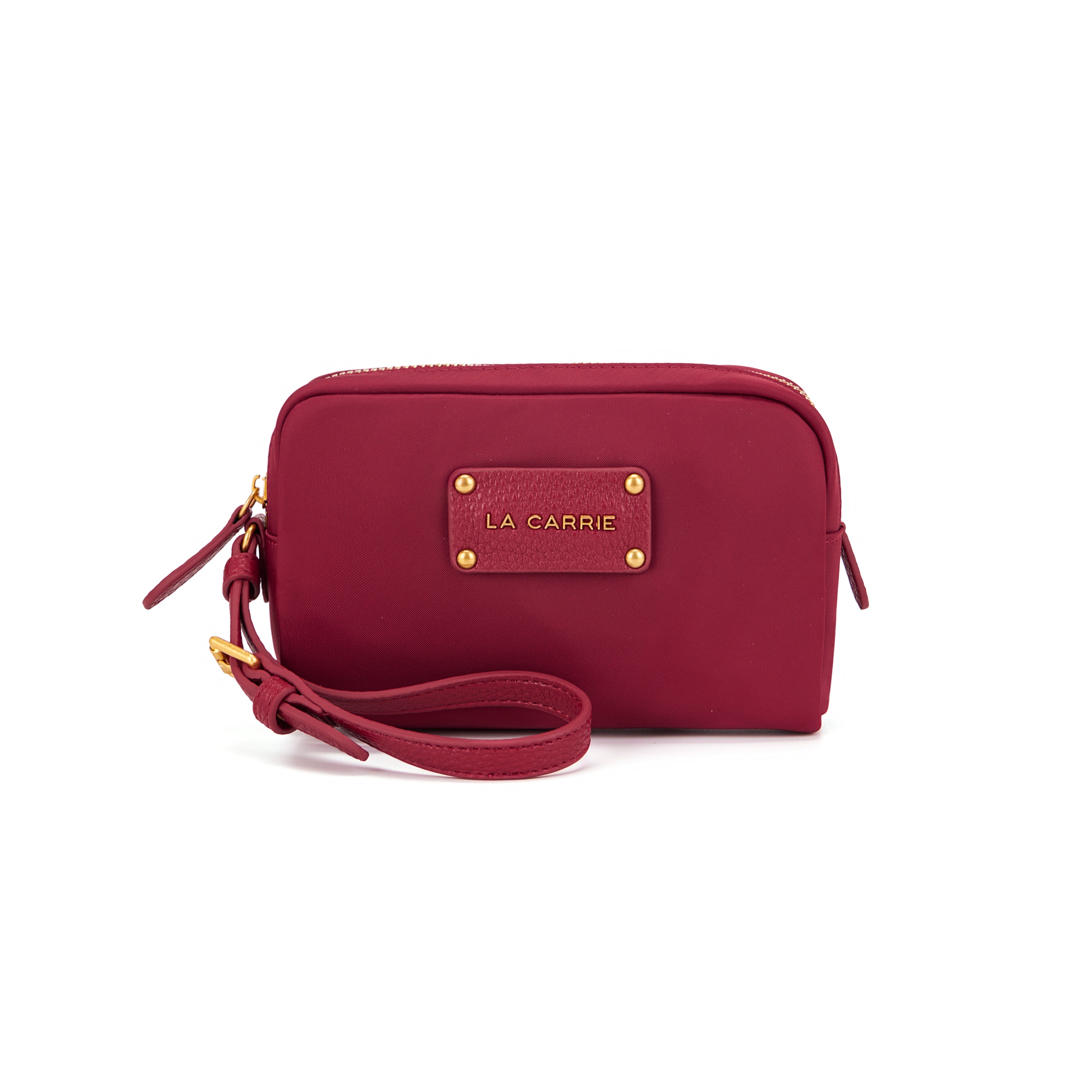 La Carrie In&Out pochette nylon bordeaux 17 cm