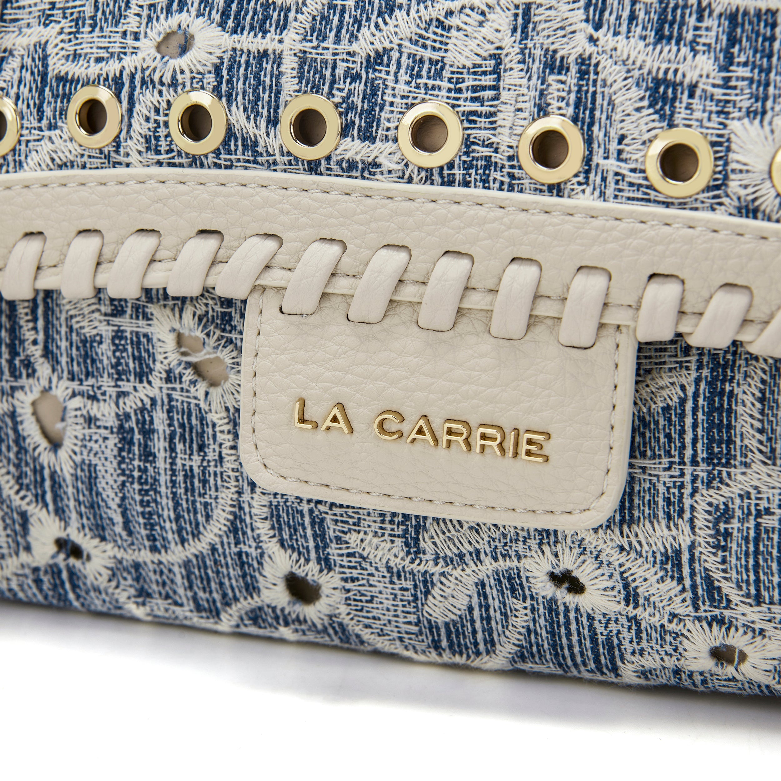 La Carrie Bag Atena sac shopping jean bleu 30x16x18 cm