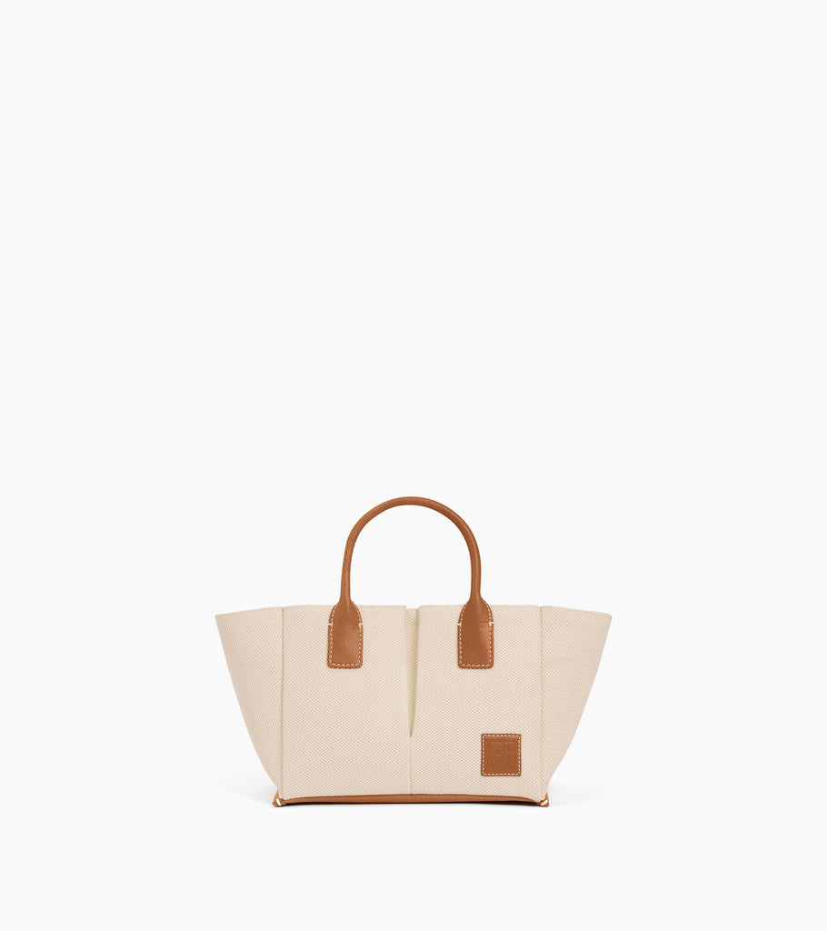 Le Tanneur Elena petit sac cuir toile pochette