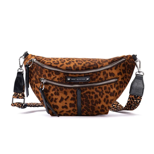 MAC ALYSTER Capsule Léopard sac banane Noir 33 cm