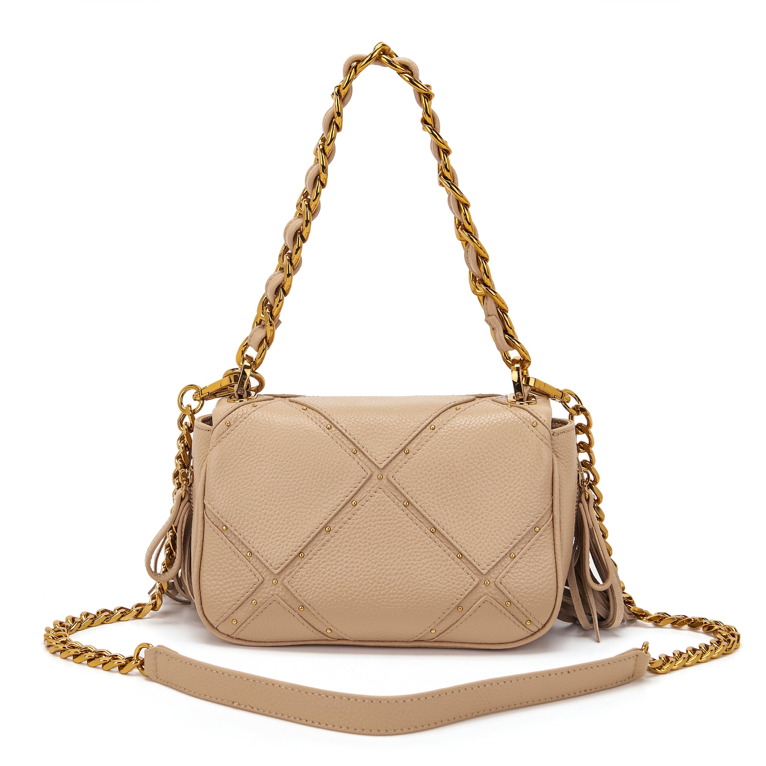 La Carrie Isabel sac épaule cuir beige 32 cm
