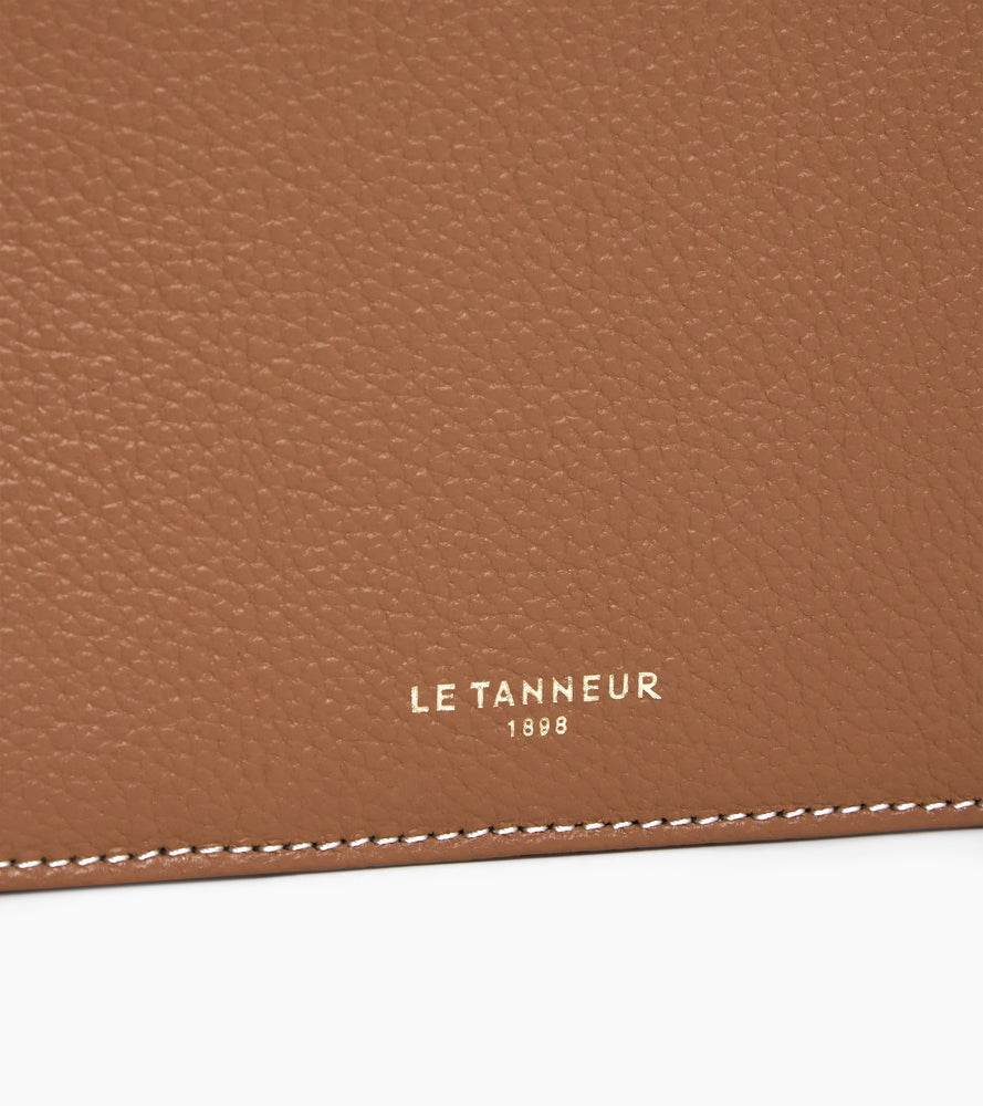 Le Tanneur Emilie porte-cartes zippé marron cuir grainé