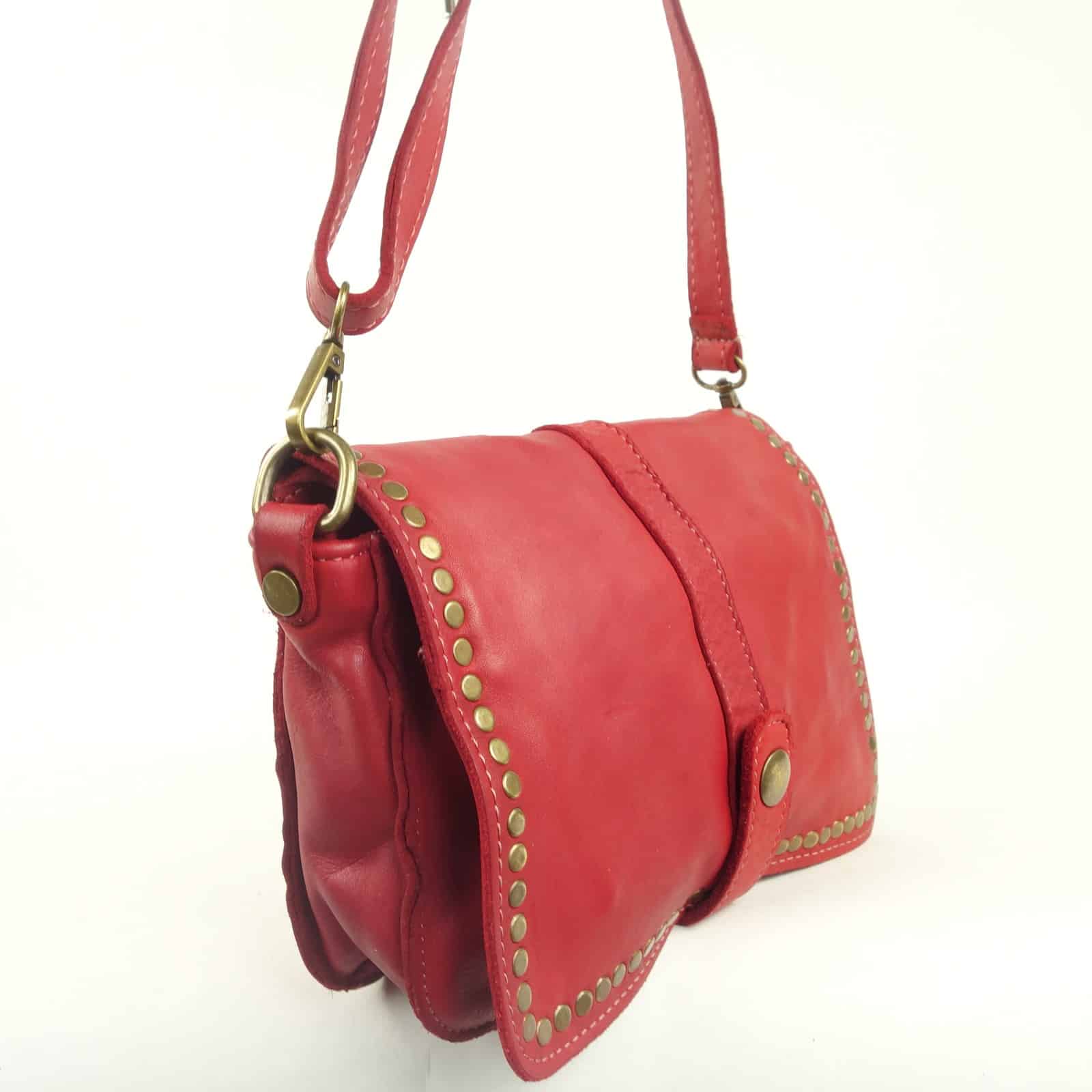 Collection Esprit Cuir Gena mini pochette cuir rouge vintage