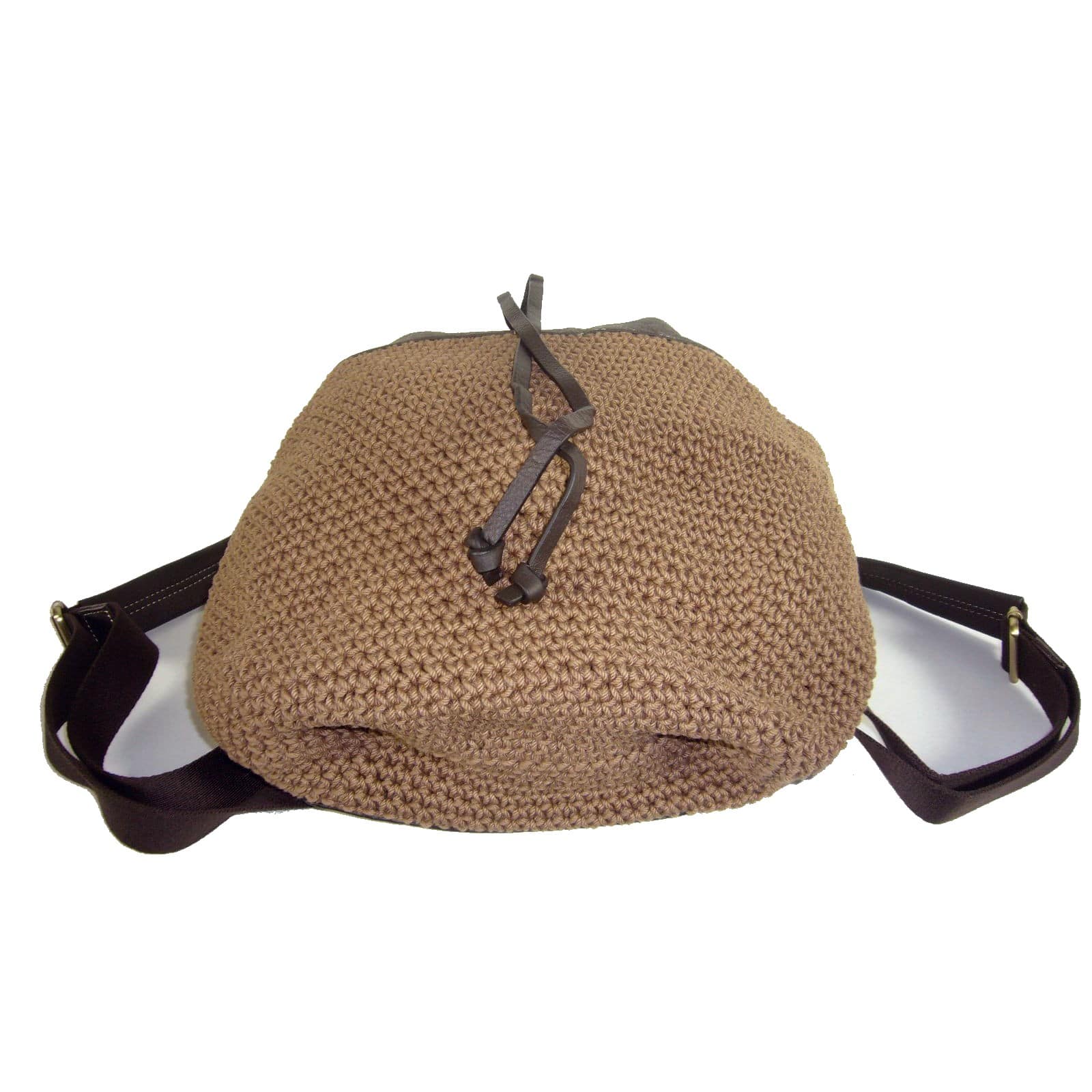 Collection Esprit Cuir MARLIE sac a dos camel maille