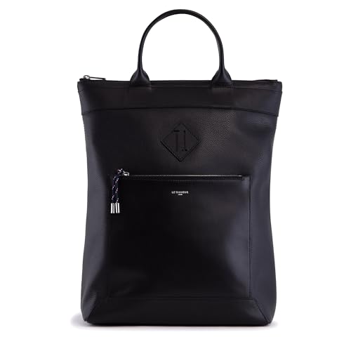 Le Tanneur Nathan Sac à dos cabas cuir grainé noir 34 cm