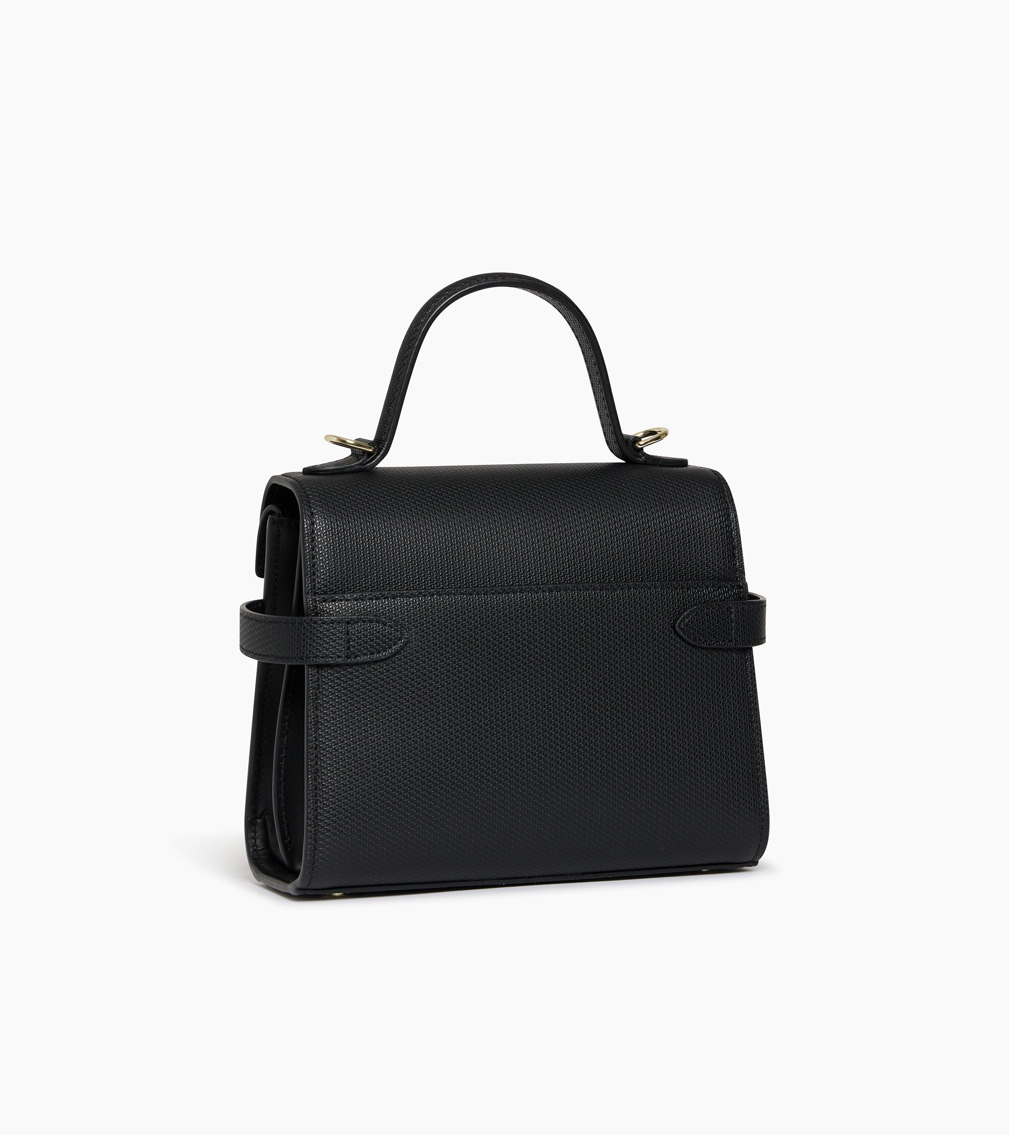 Le Tanneur Emilie petit sac à main cuir noir double rabat