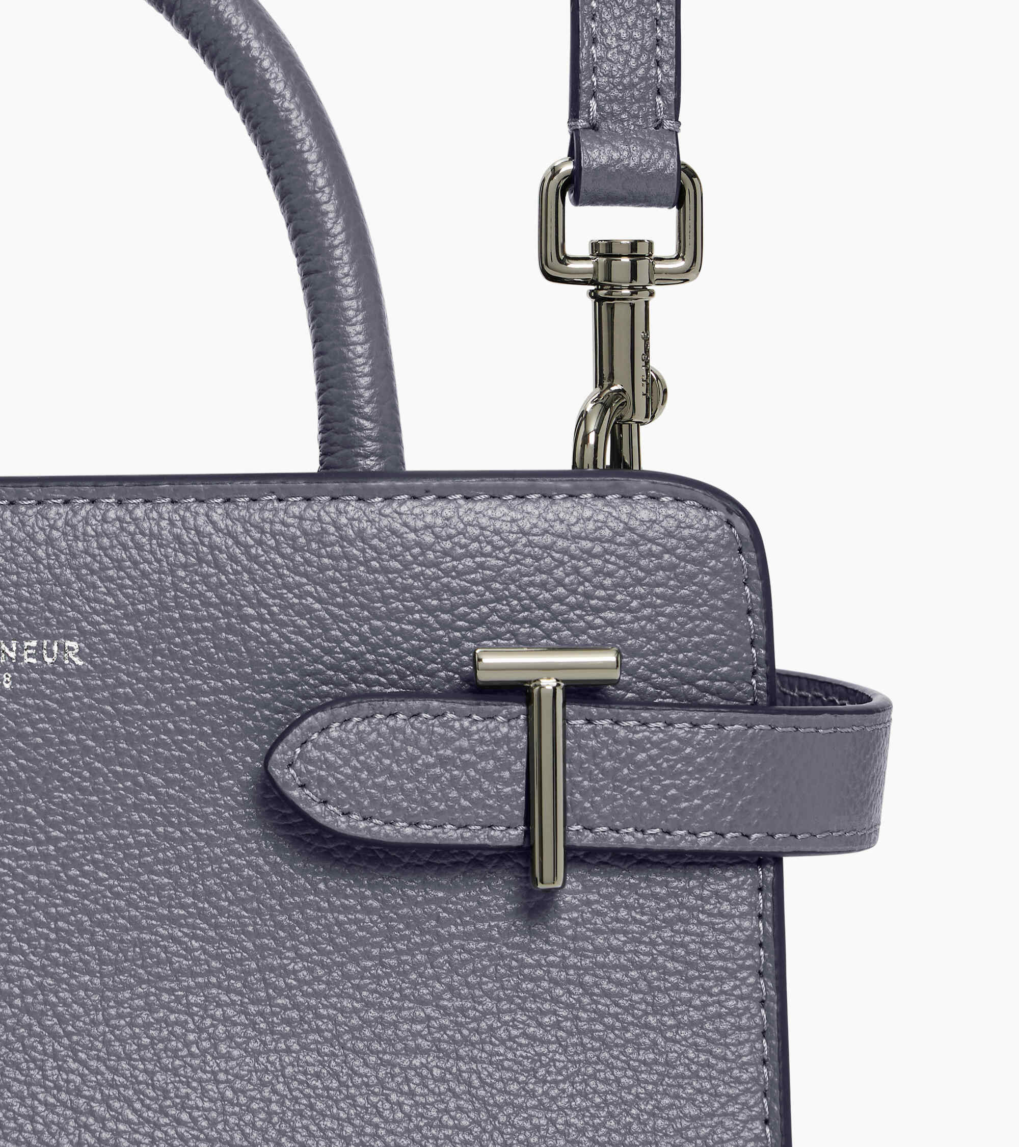 Le Tanneur Emilie petit sac à main cuir grainé bleu