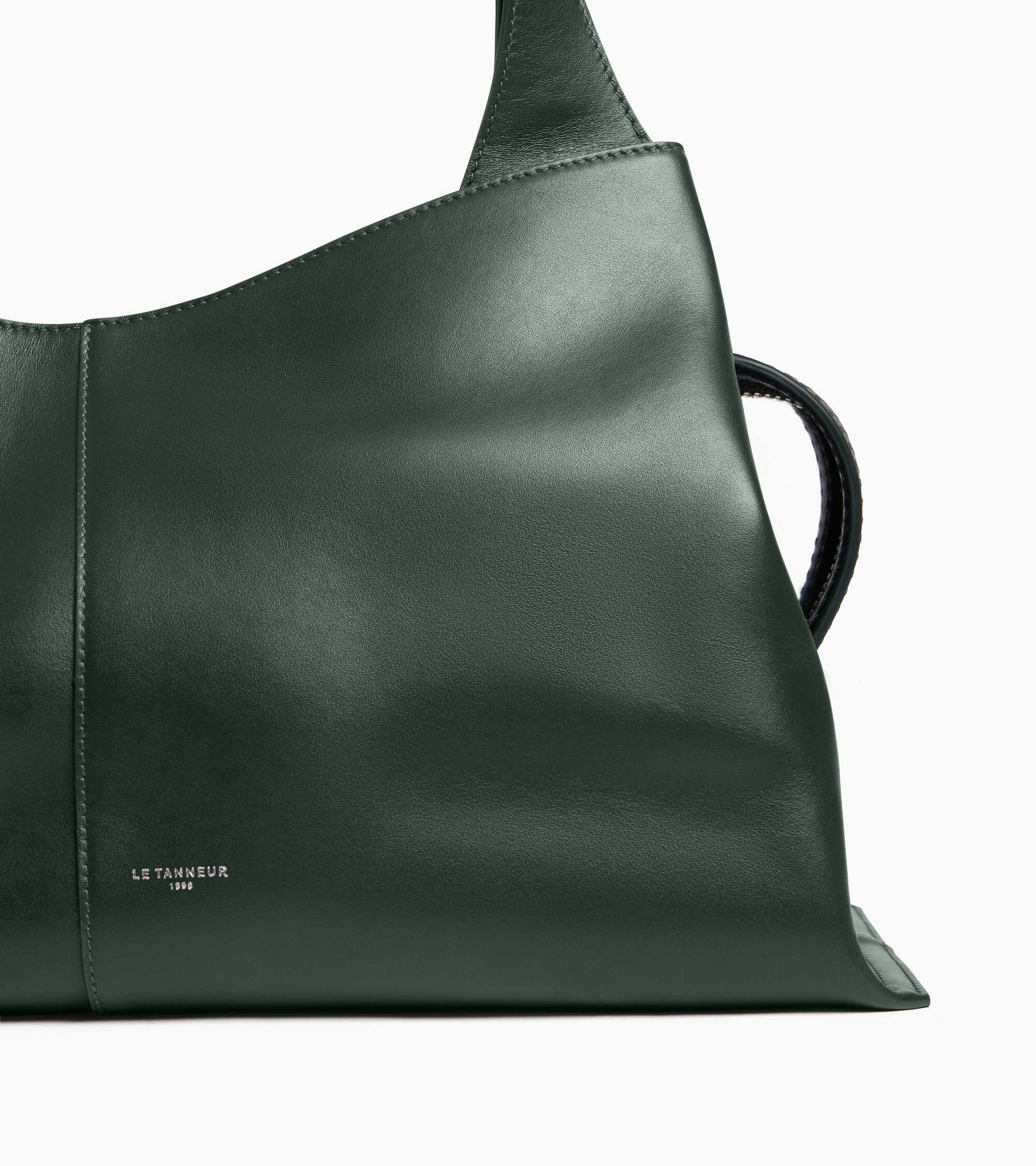 Le Tanneur Félicie cabas cuir lisse grand vert malachite